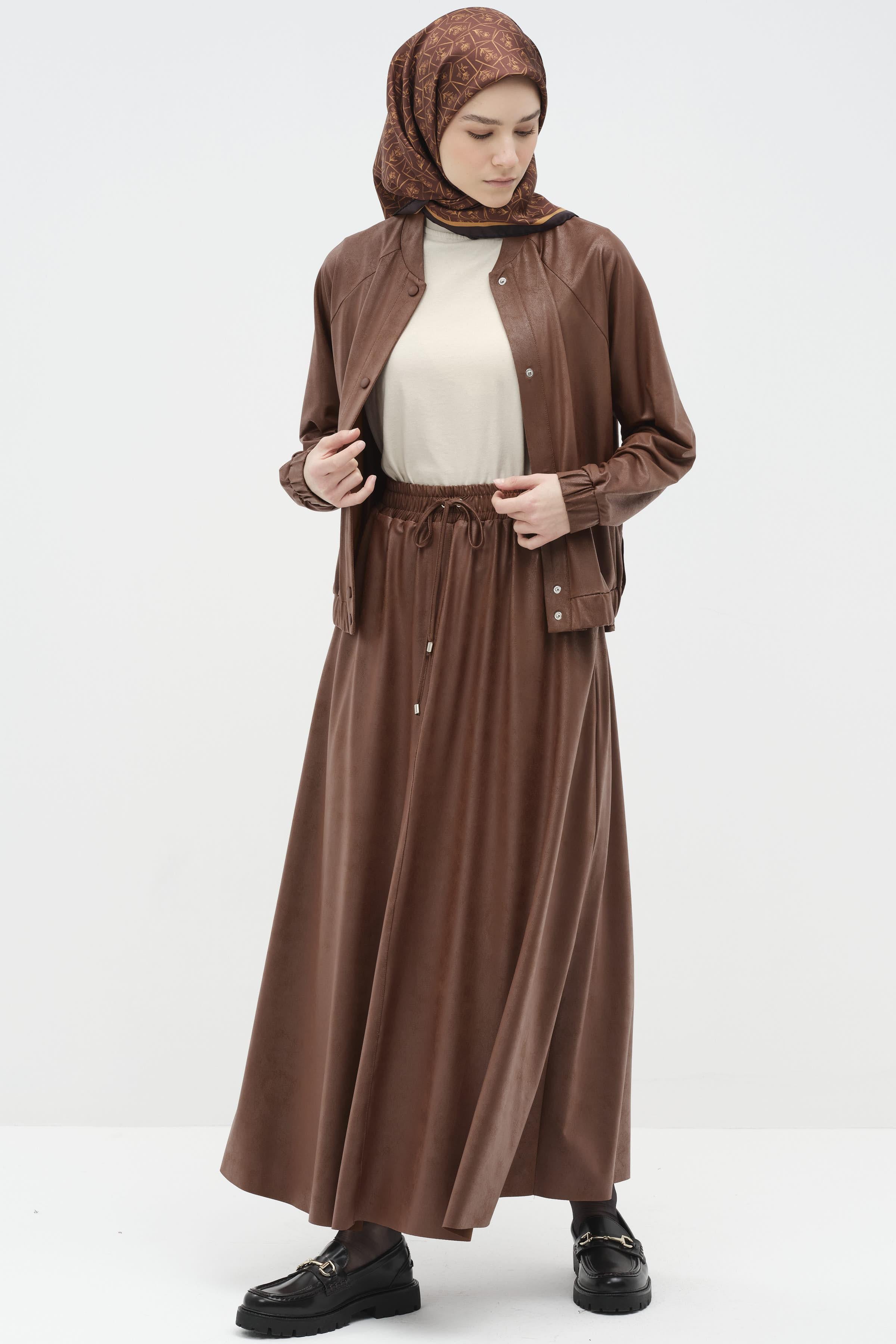 Dört Parçalı Cepli Etek - Tarçın TUGBA