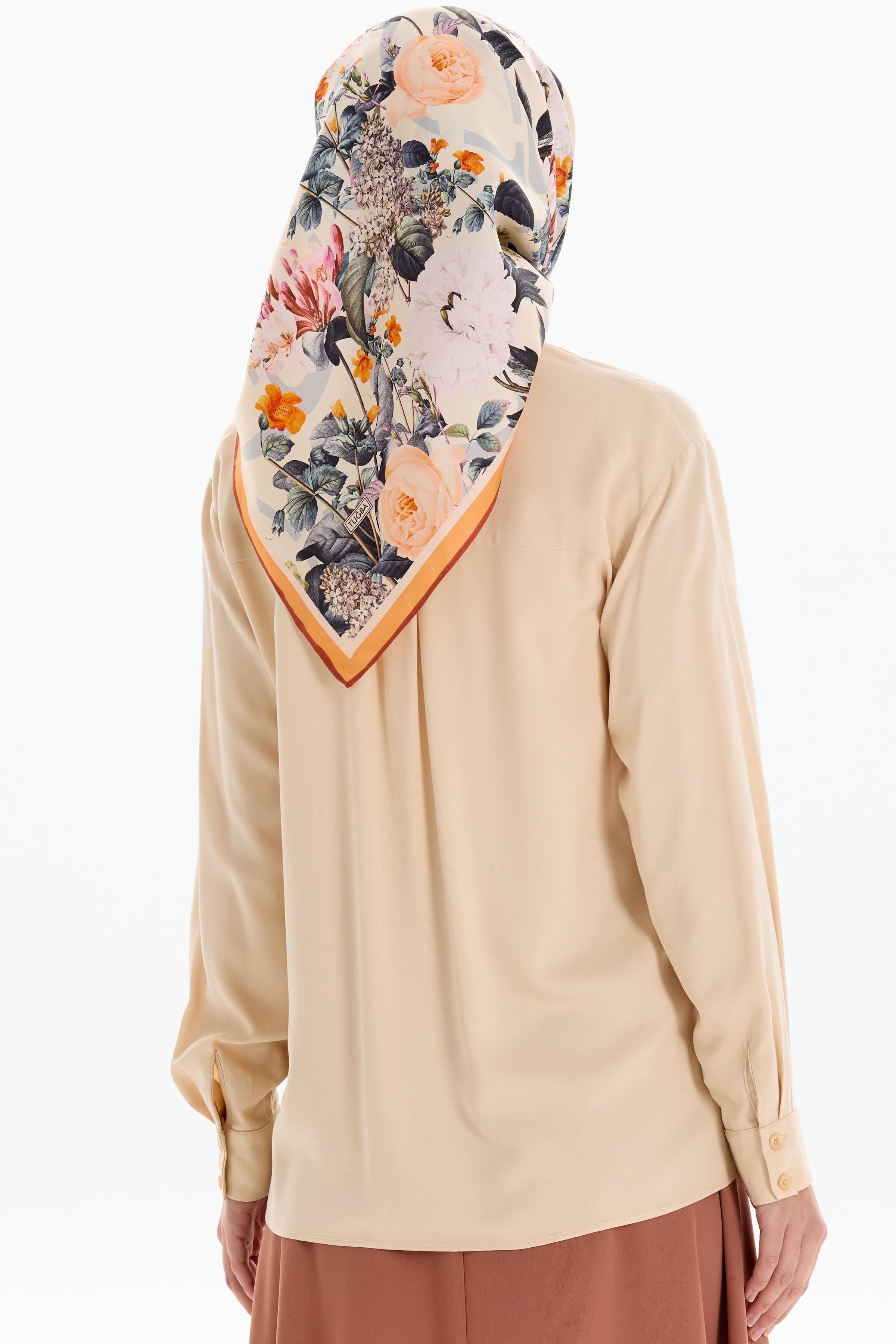 Düşük Kol Viskon Gömlek - Bej TUGBA