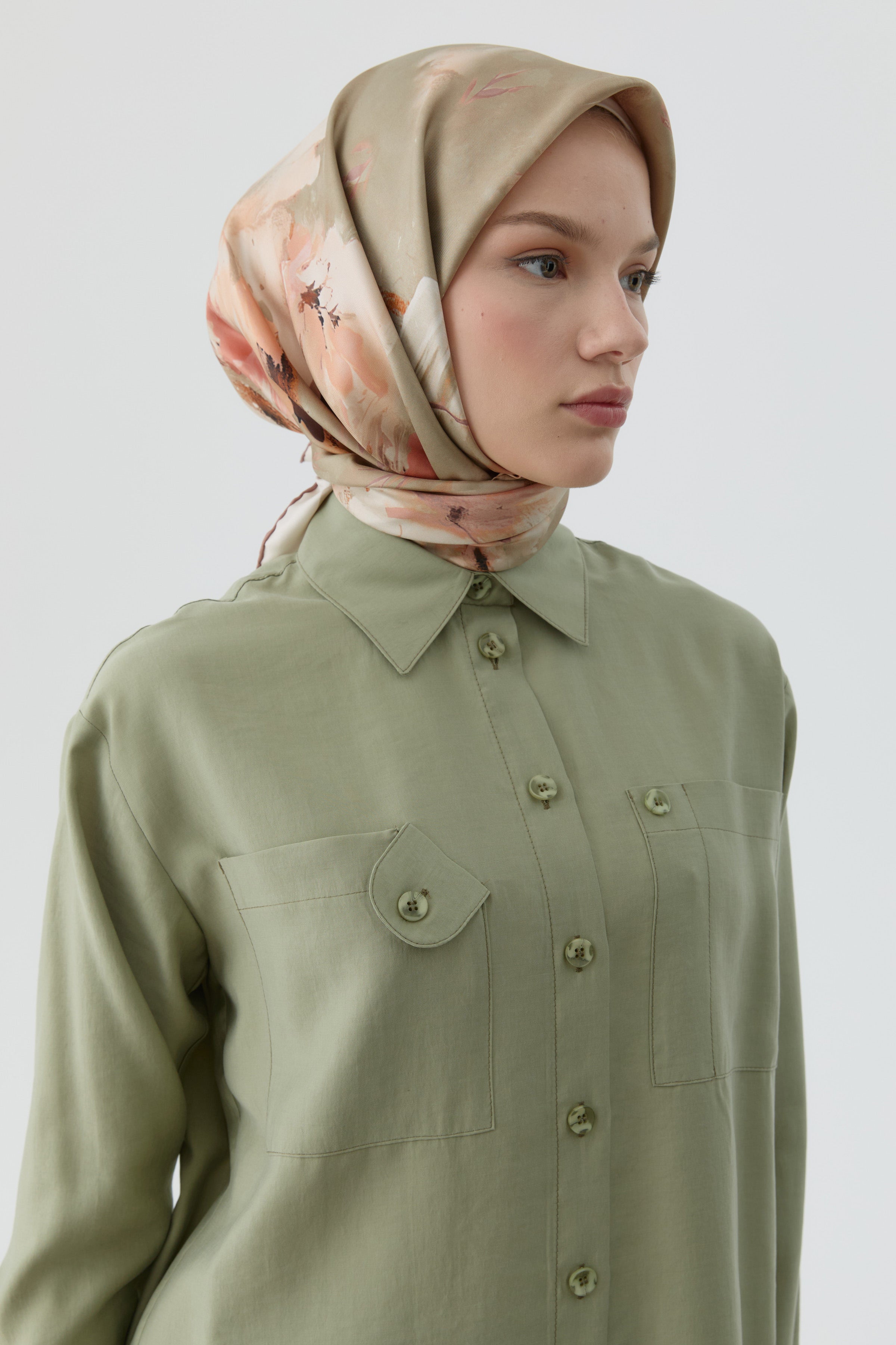 Düşük Kollu Cepli Tunik - Mint TUGBA