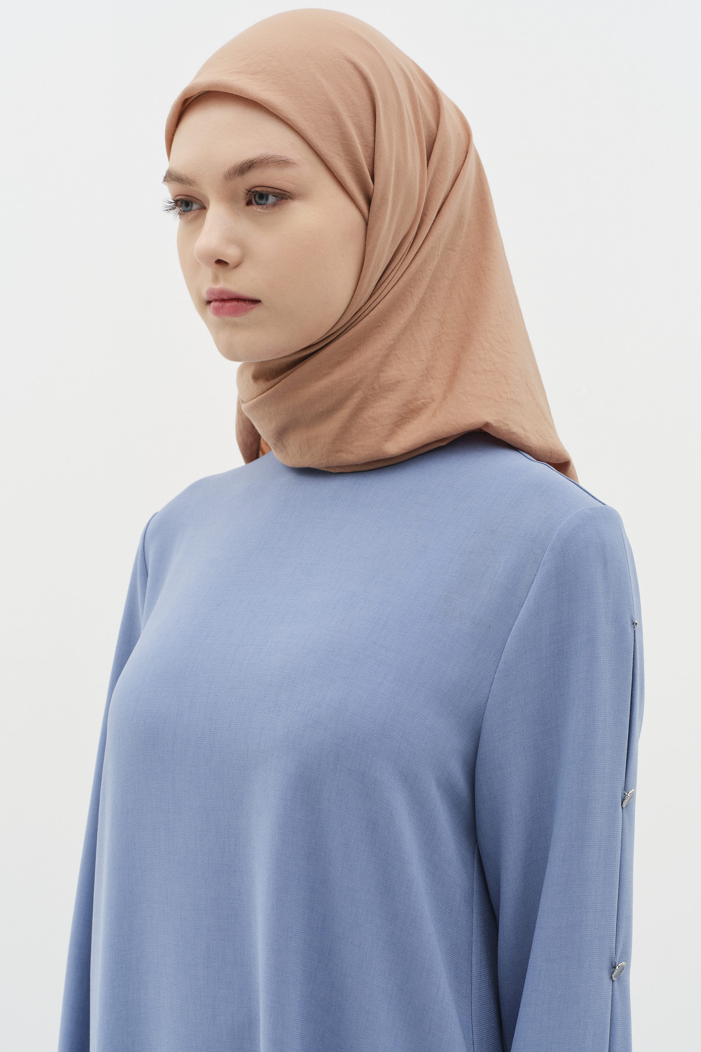 Düz Renk Eşarp - Açık Kahve TUGBA