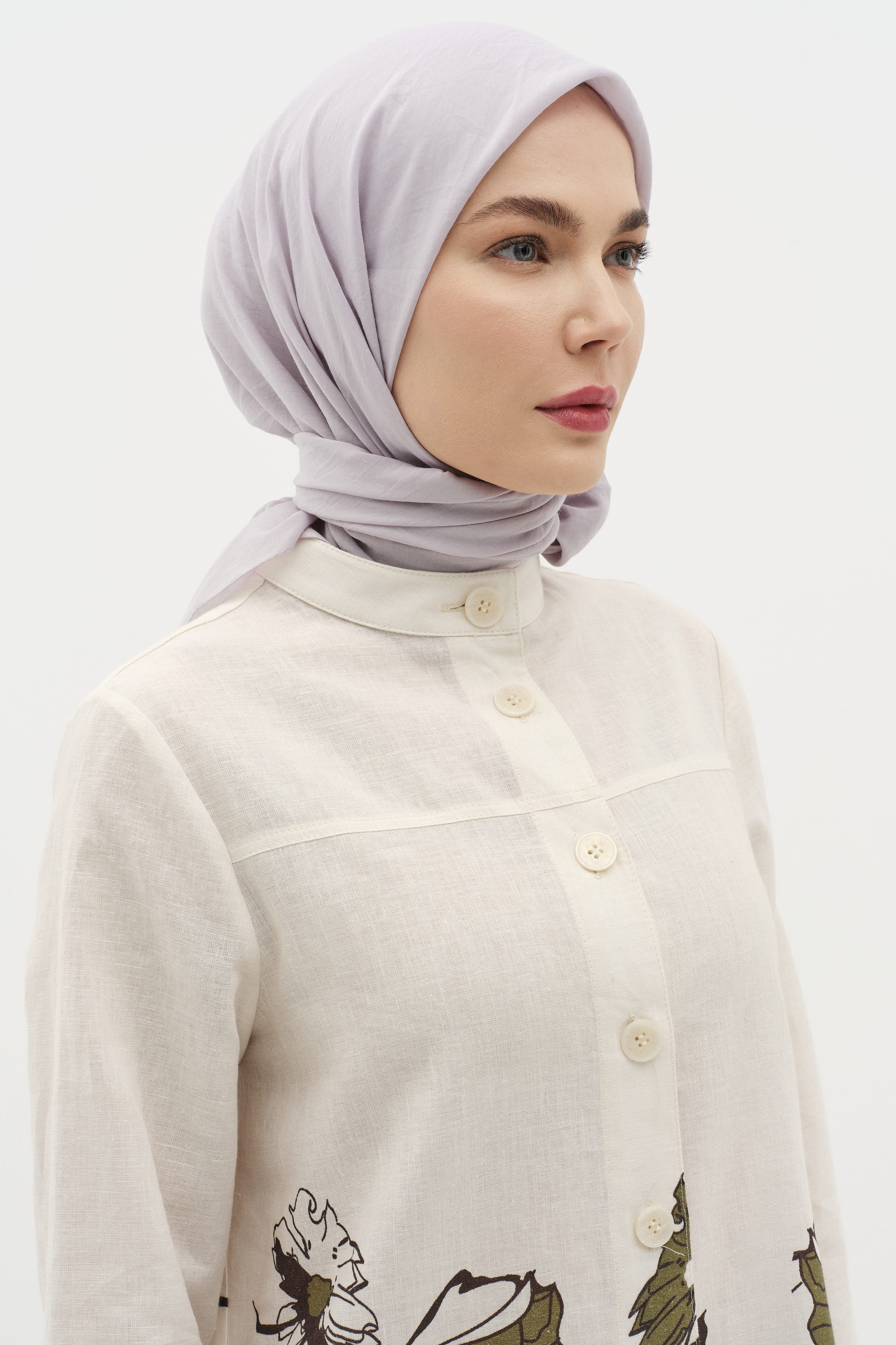 Düz Renk Eşarp - Gri TUGBA