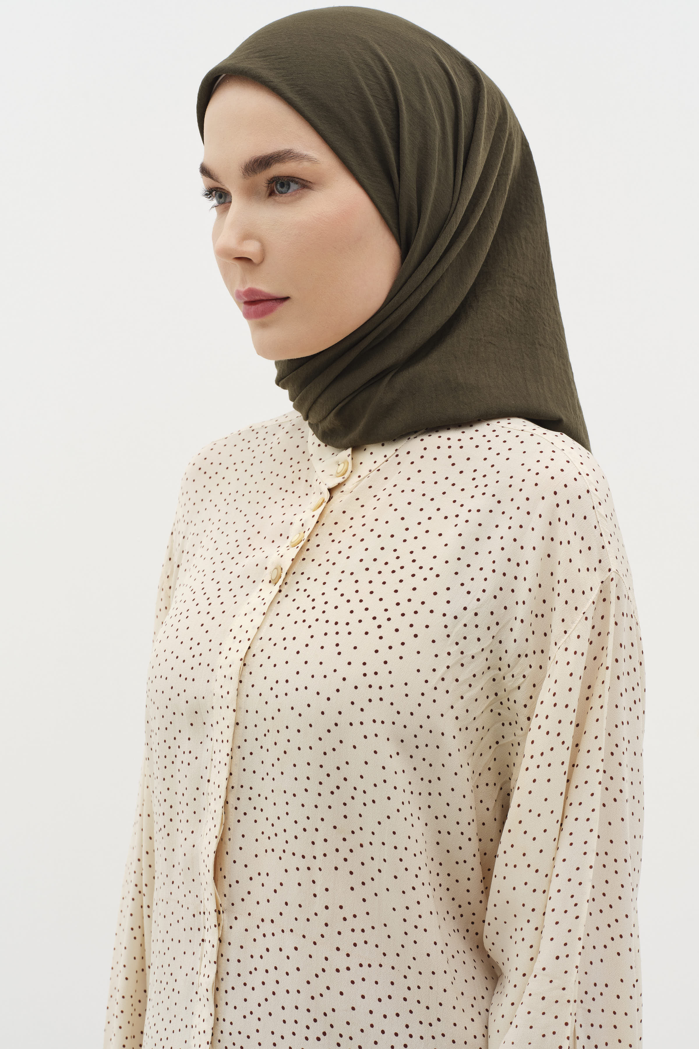 Düz Renk Eşarp - Haki TUGBA