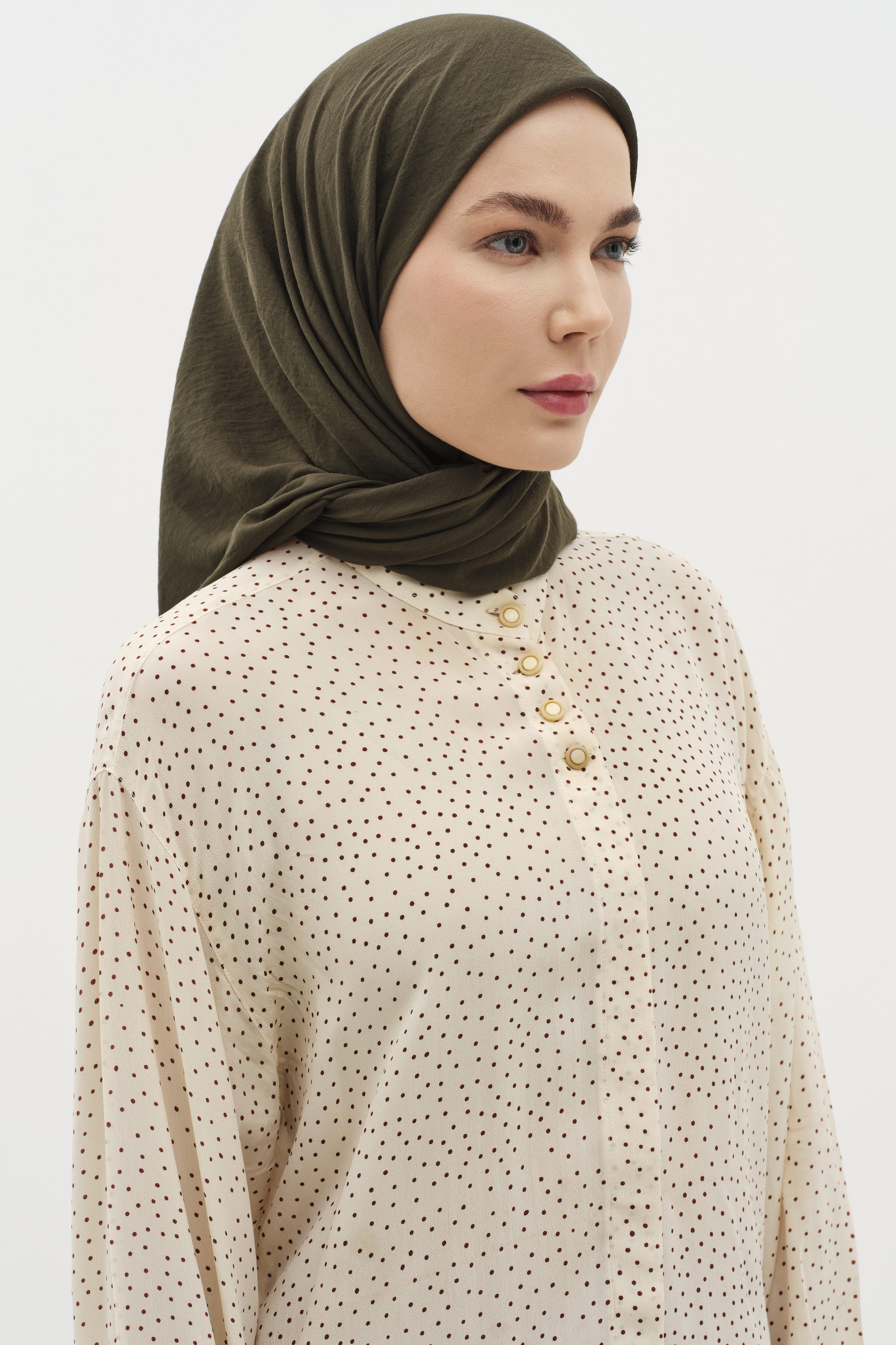 Düz Renk Eşarp - Haki TUGBA