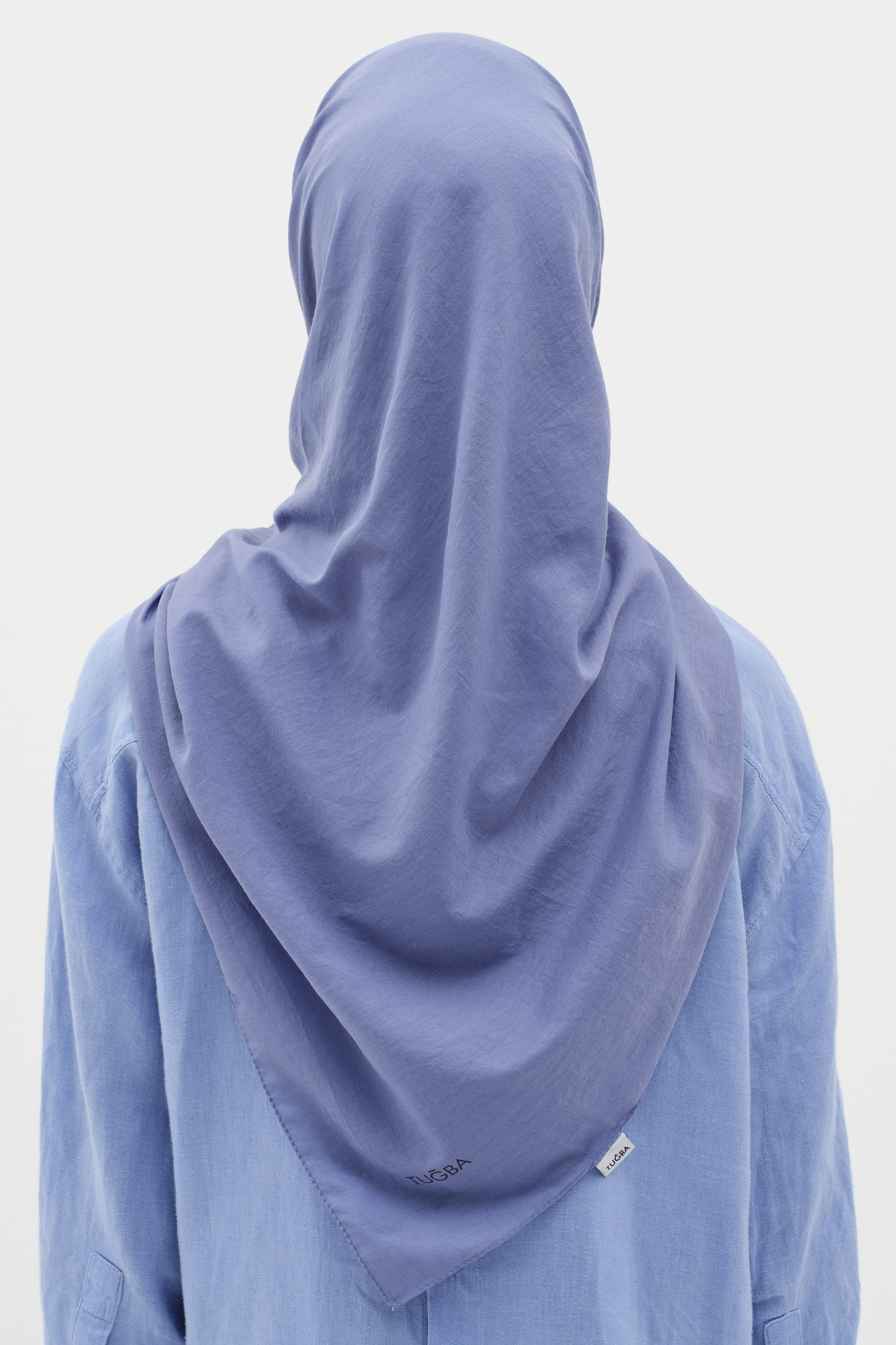 Düz Renk Eşarp - İndigo TUGBA