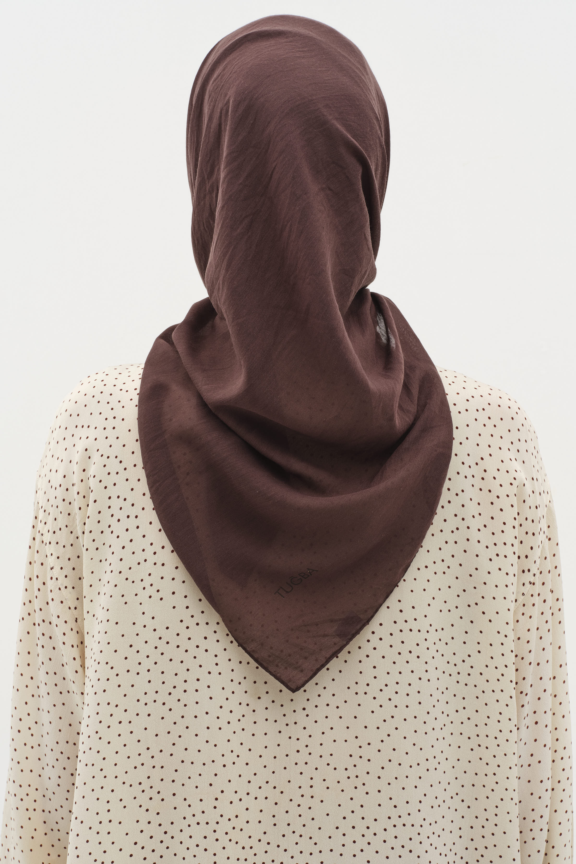 Düz Renk Eşarp - Kahve TUGBA