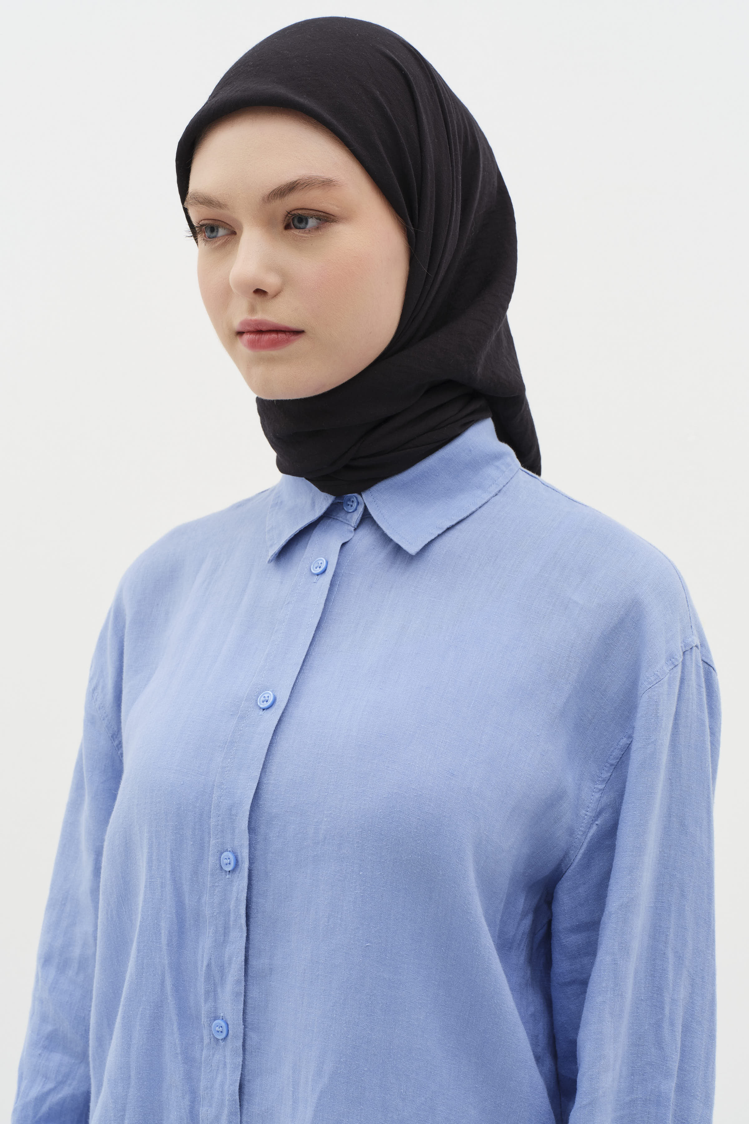 Düz Renk Eşarp - Siyah TUGBA