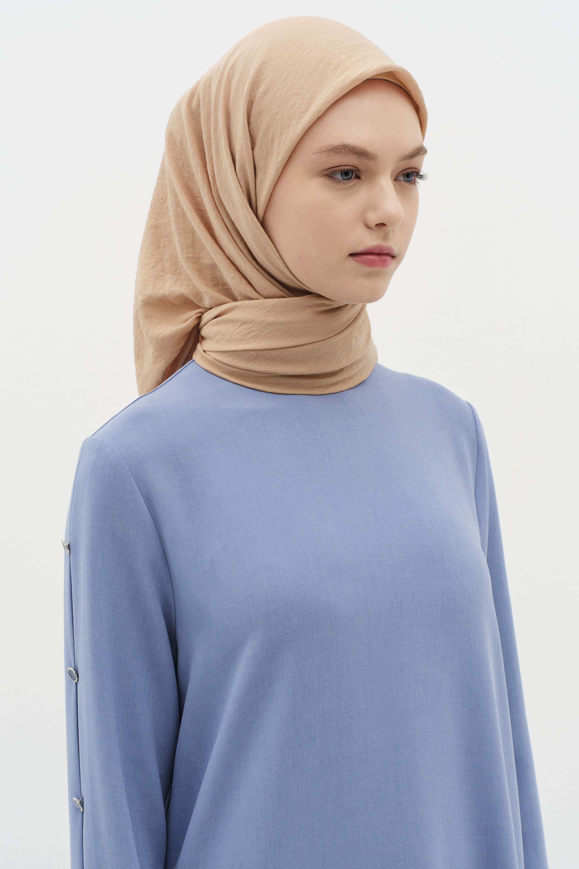 Düz Renk Eşarp - Vizon TUGBA