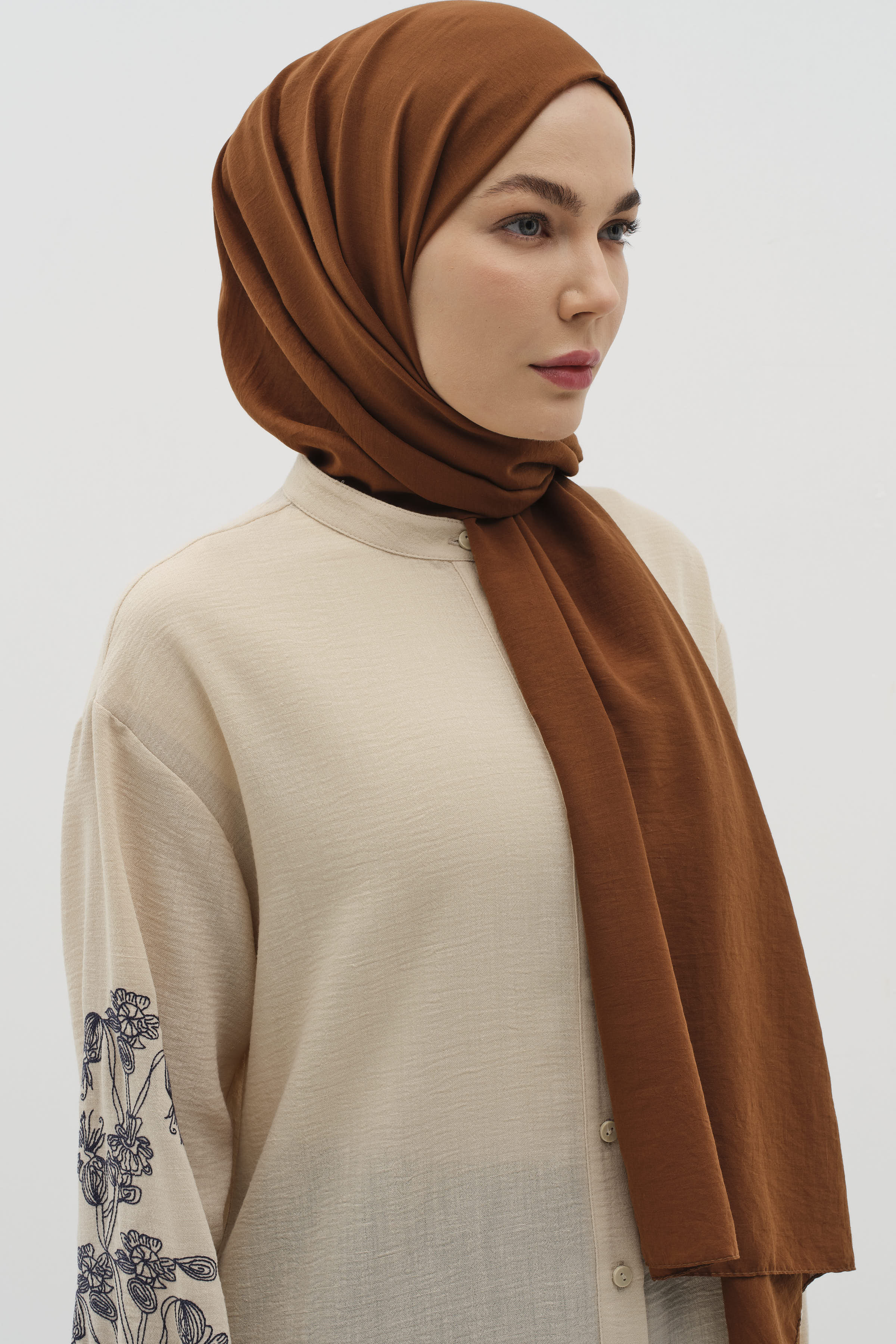 Düz Renk Şal - Fındık TUĞBA