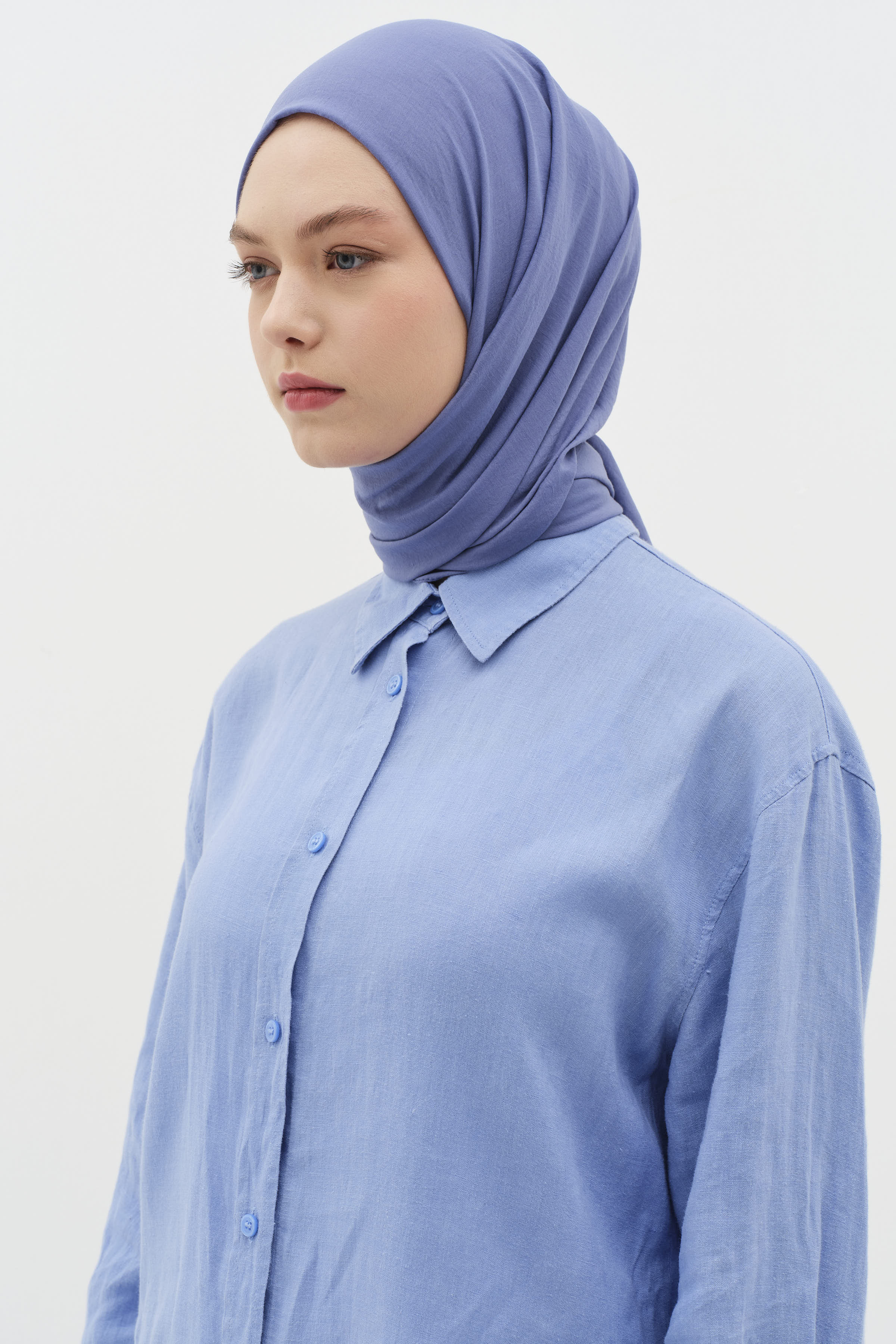 Düz Renk Şal - İndigo TUĞBA