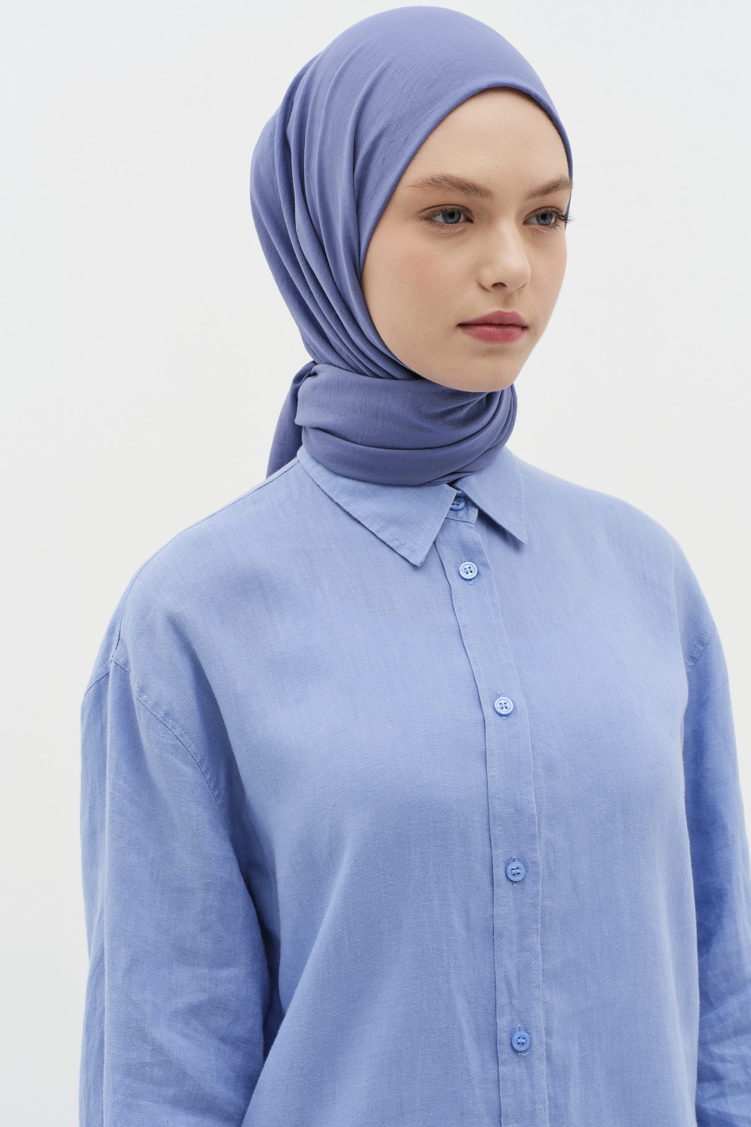 Düz Renk Şal - İndigo TUĞBA