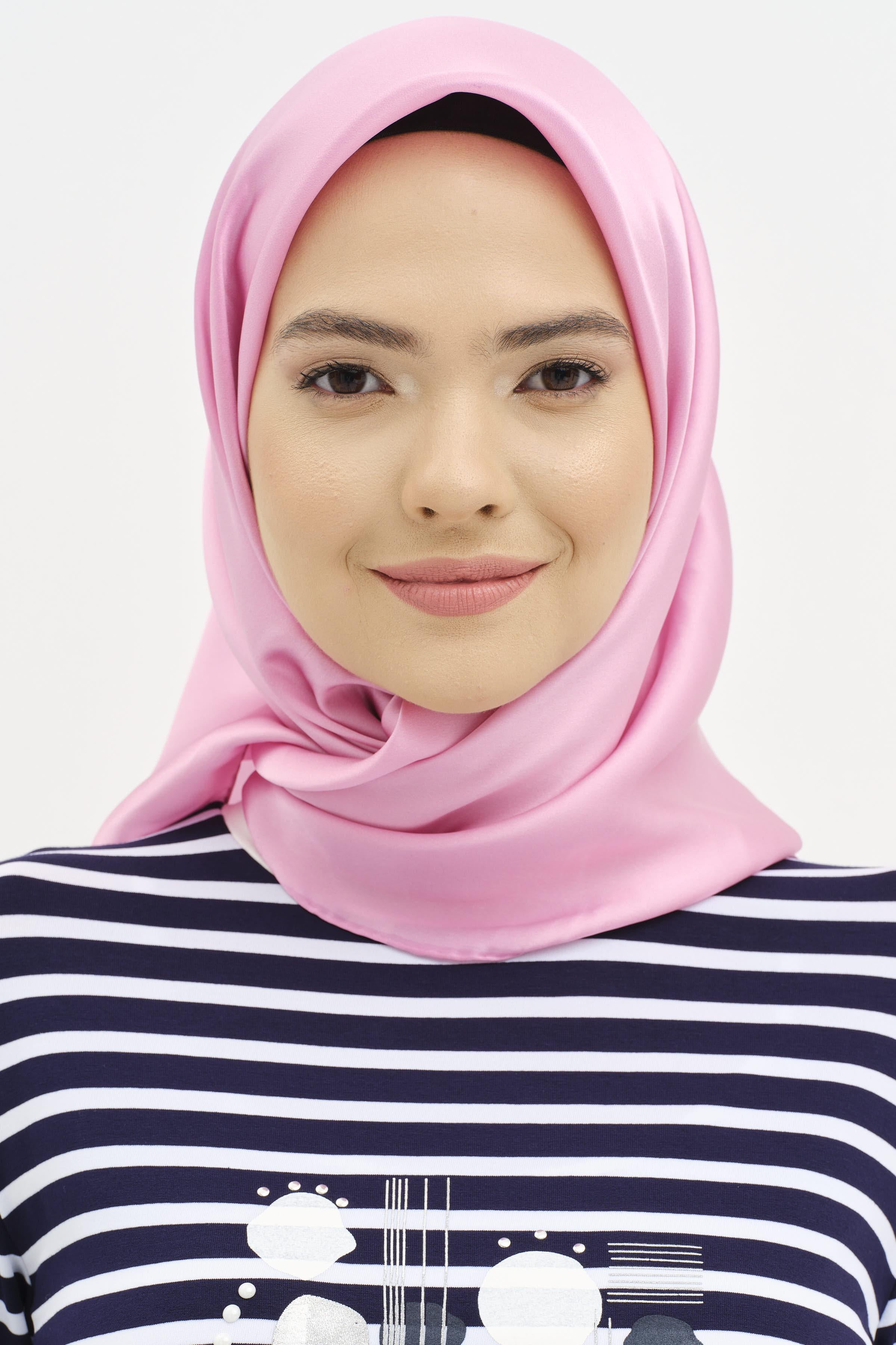 Düz Desen Sura İpek Eşarp - Leylak TUGBA