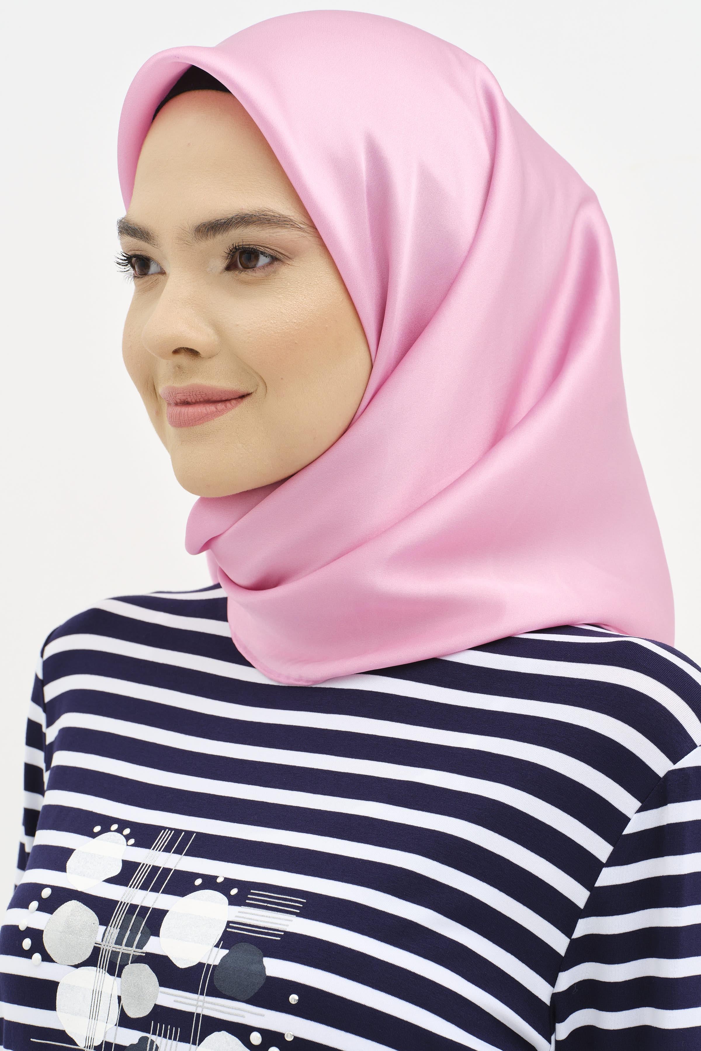 Düz Desen Sura İpek Eşarp - Leylak TUGBA