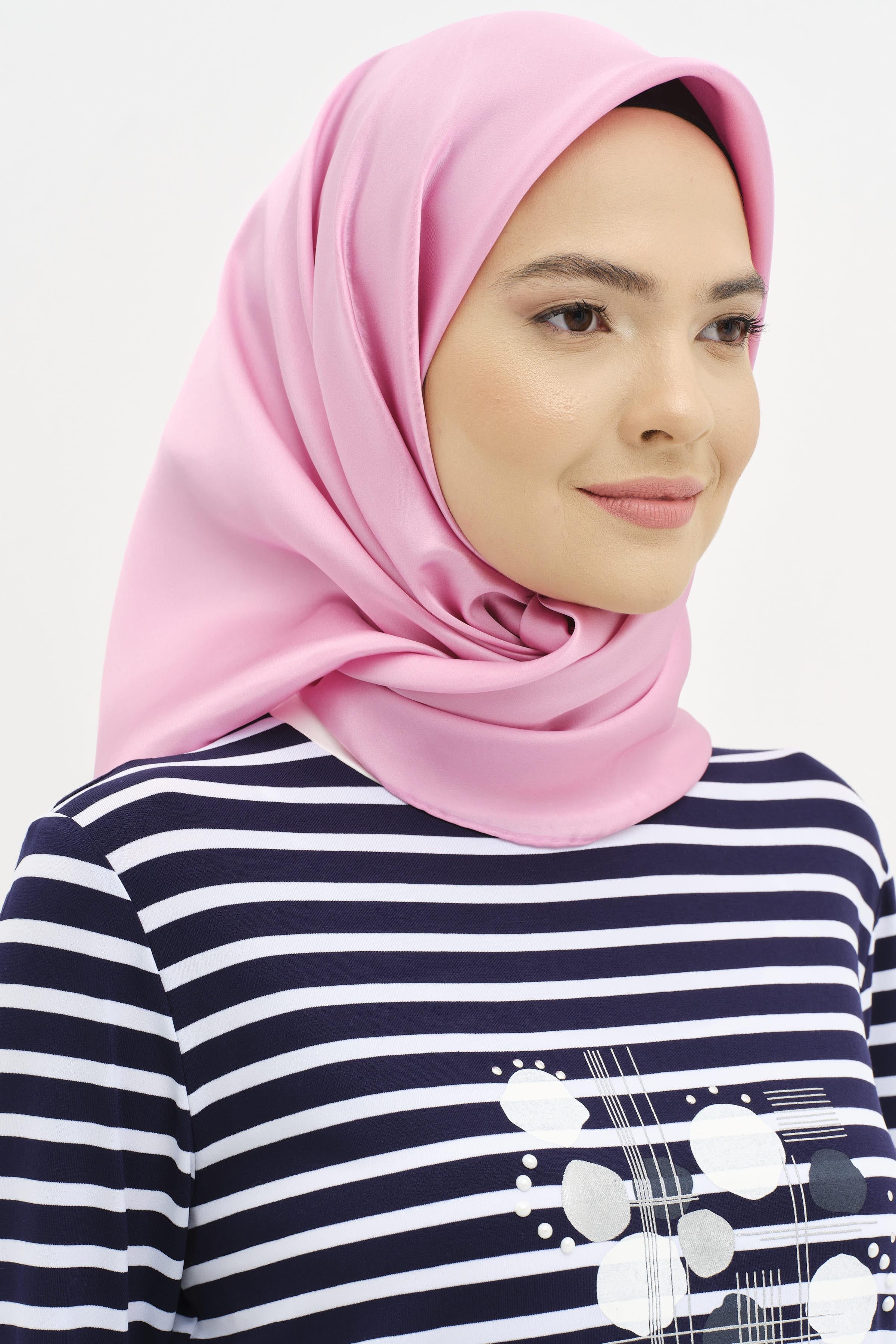 Düz Desen Sura İpek Eşarp - Leylak TUGBA