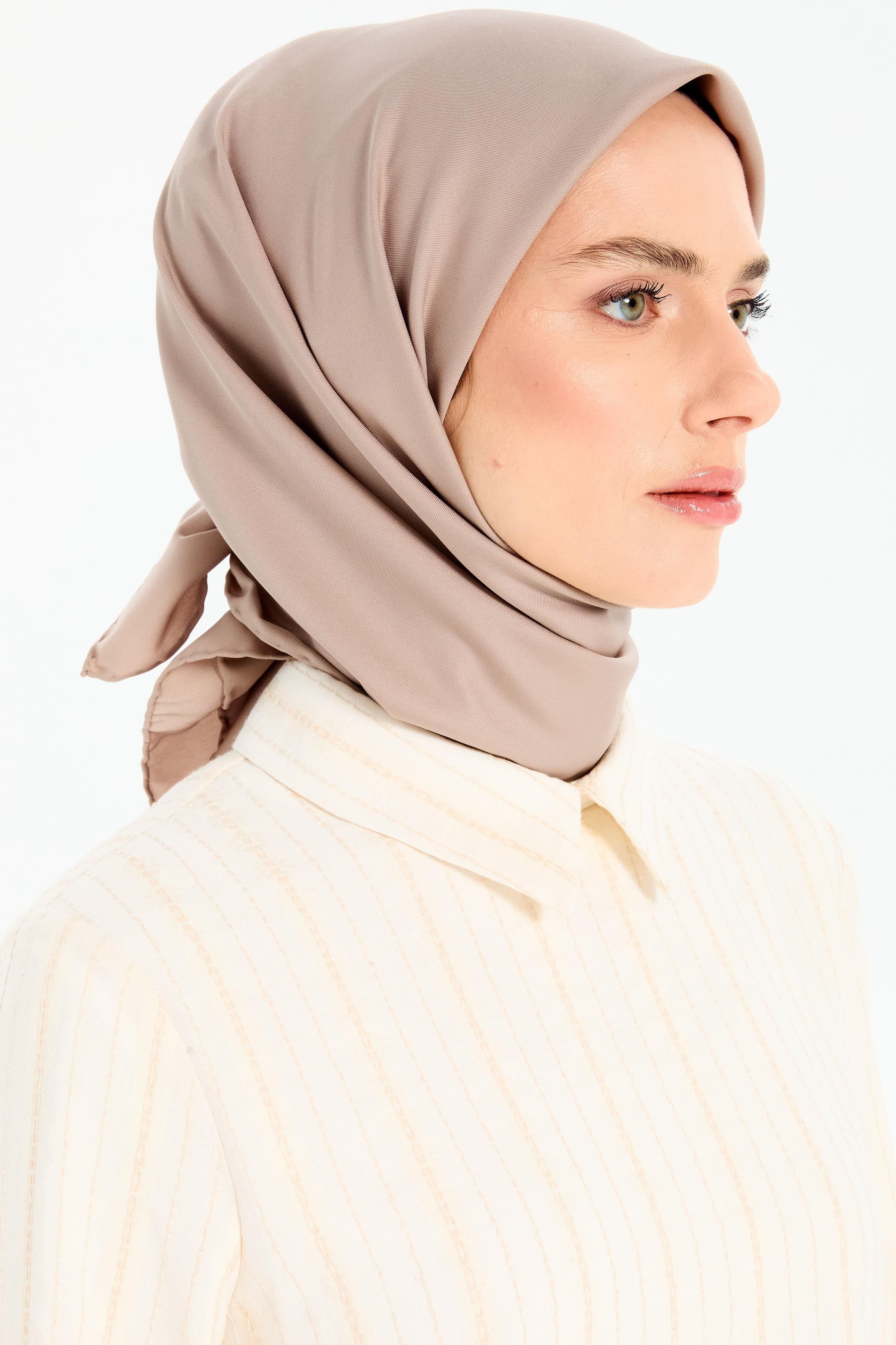 Düz Twill Eşarp - Açık Kahve TUGBA