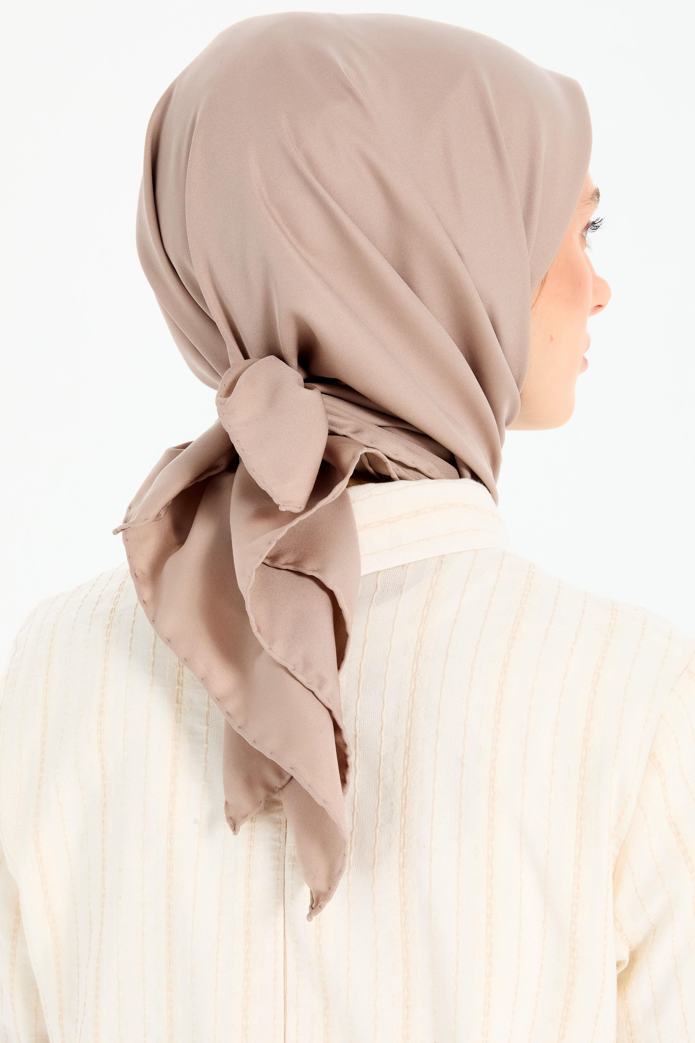 Düz Twill Eşarp - Açık Kahve TUGBA