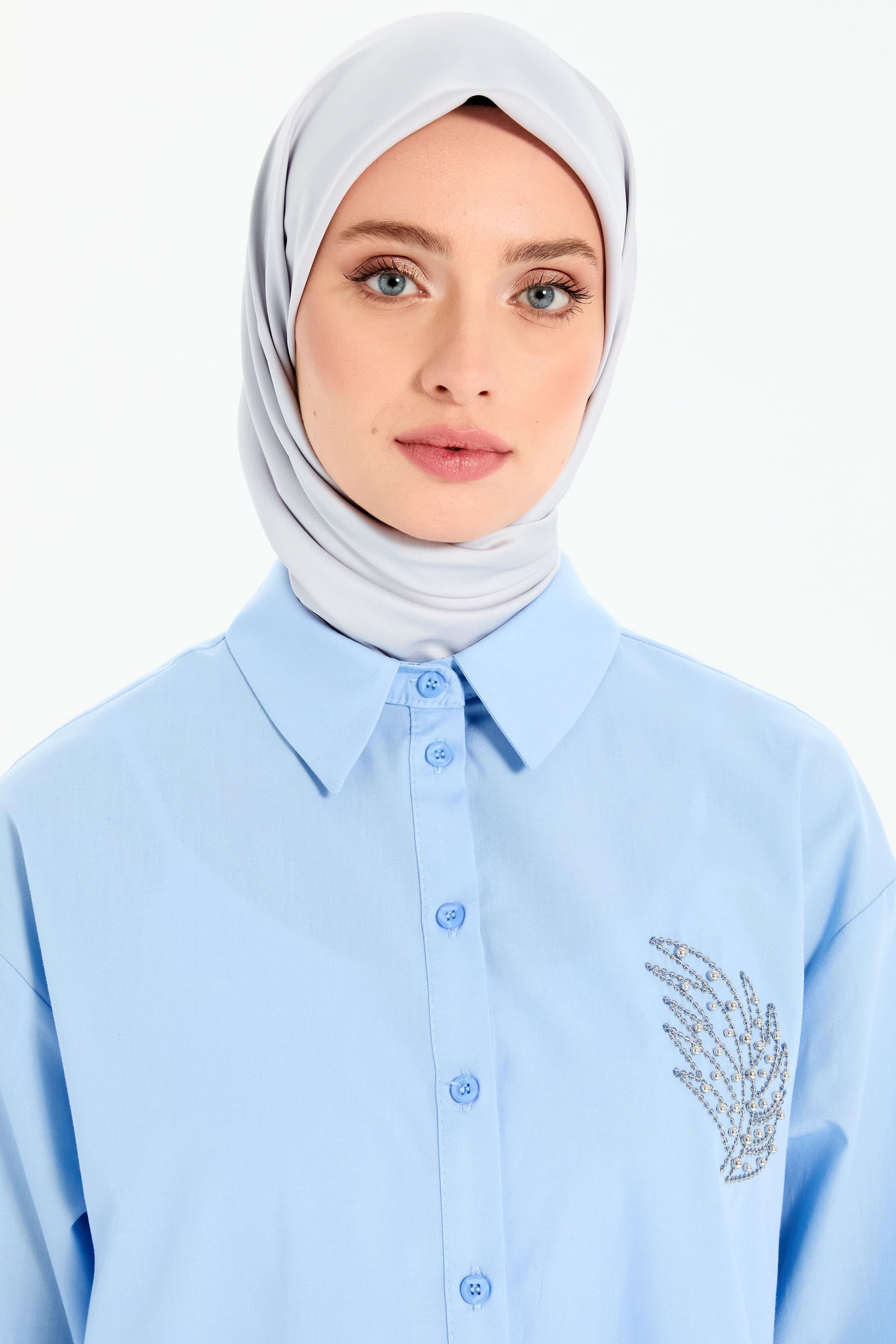 Düz Twill Eşarp - Gri TUGBA