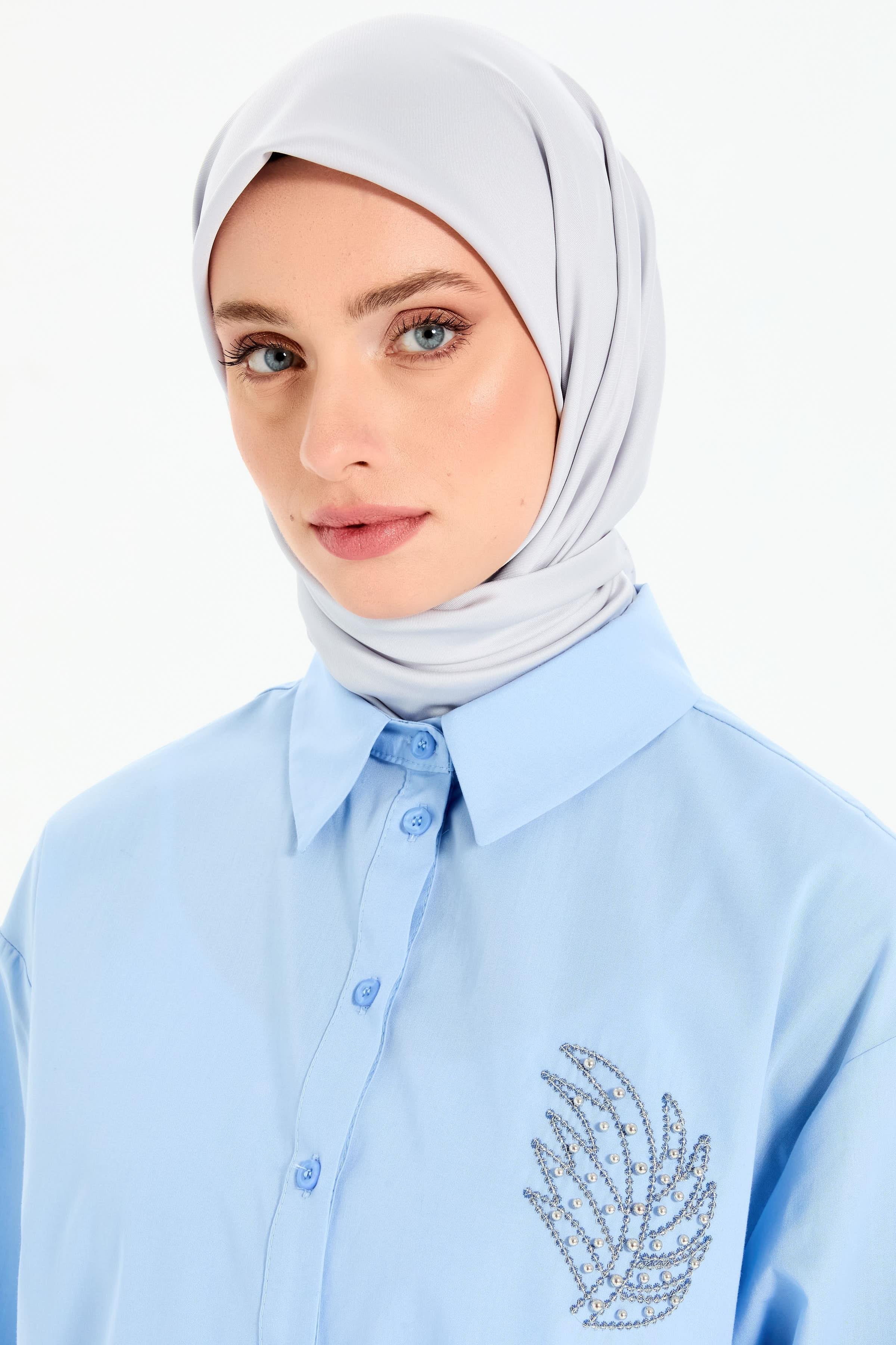 Düz Twill Eşarp - Gri TUGBA