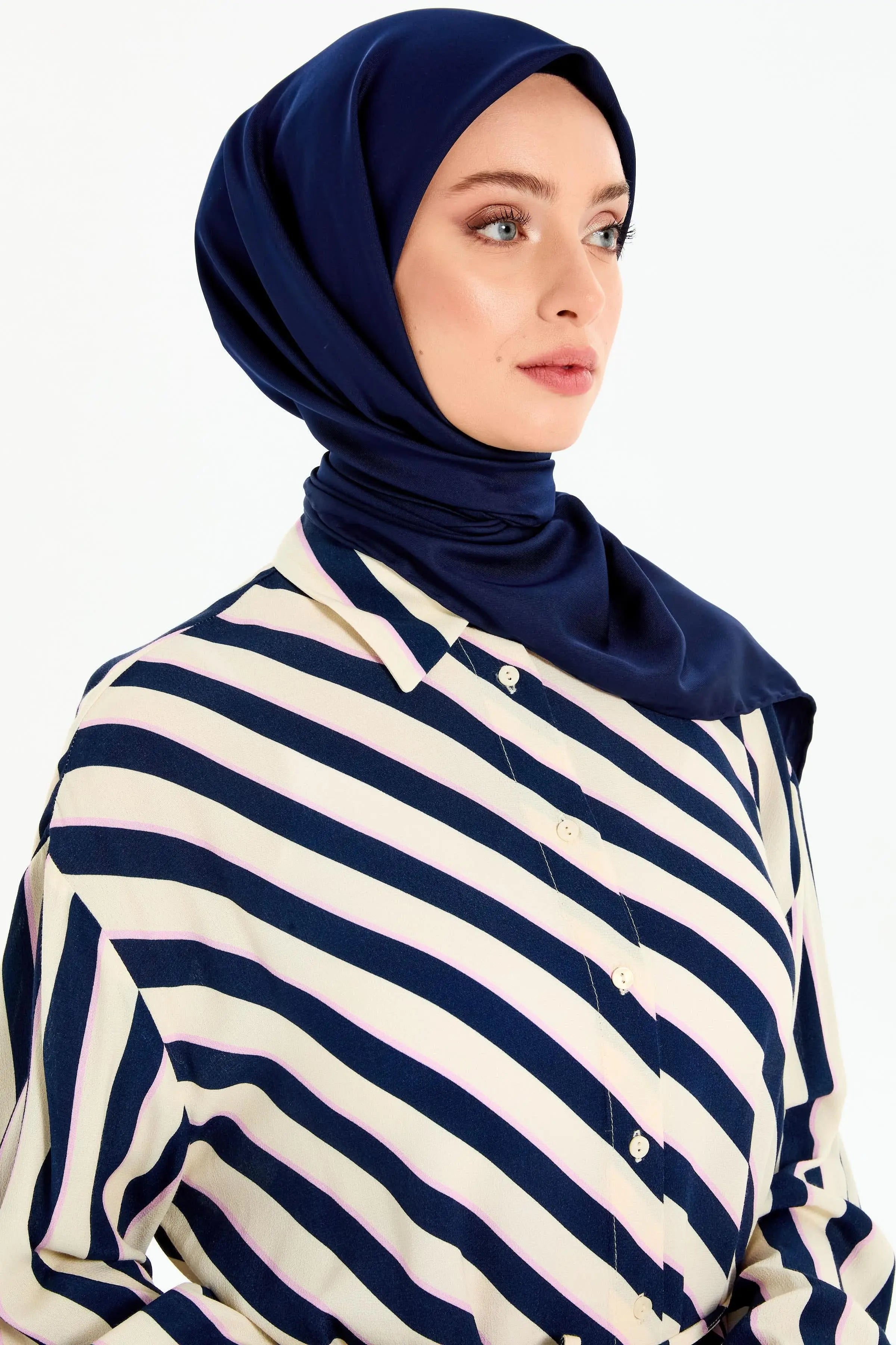 Düz Twill Eşarp - Lacivert TUGBA