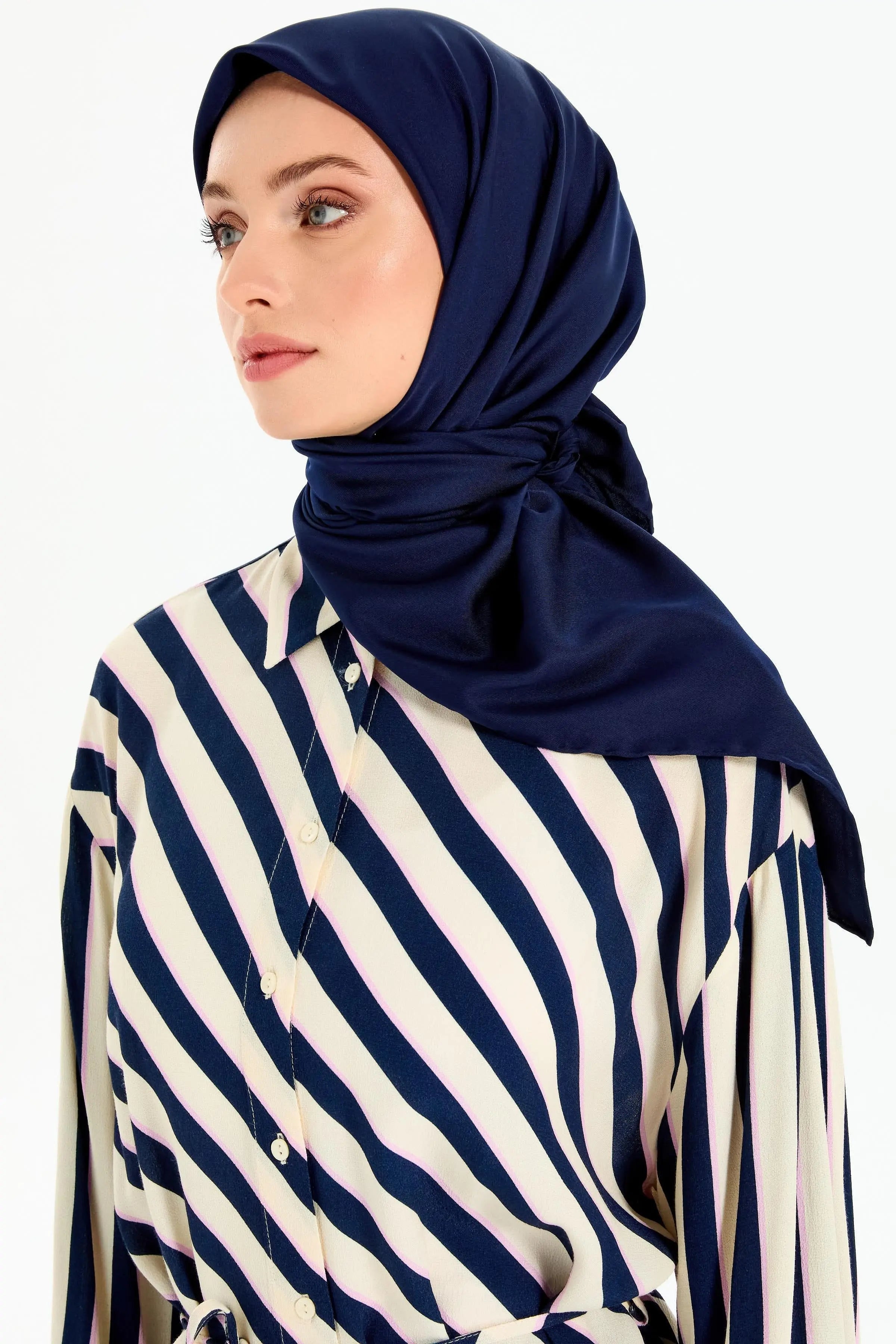 Düz Twill Eşarp - Lacivert TUGBA