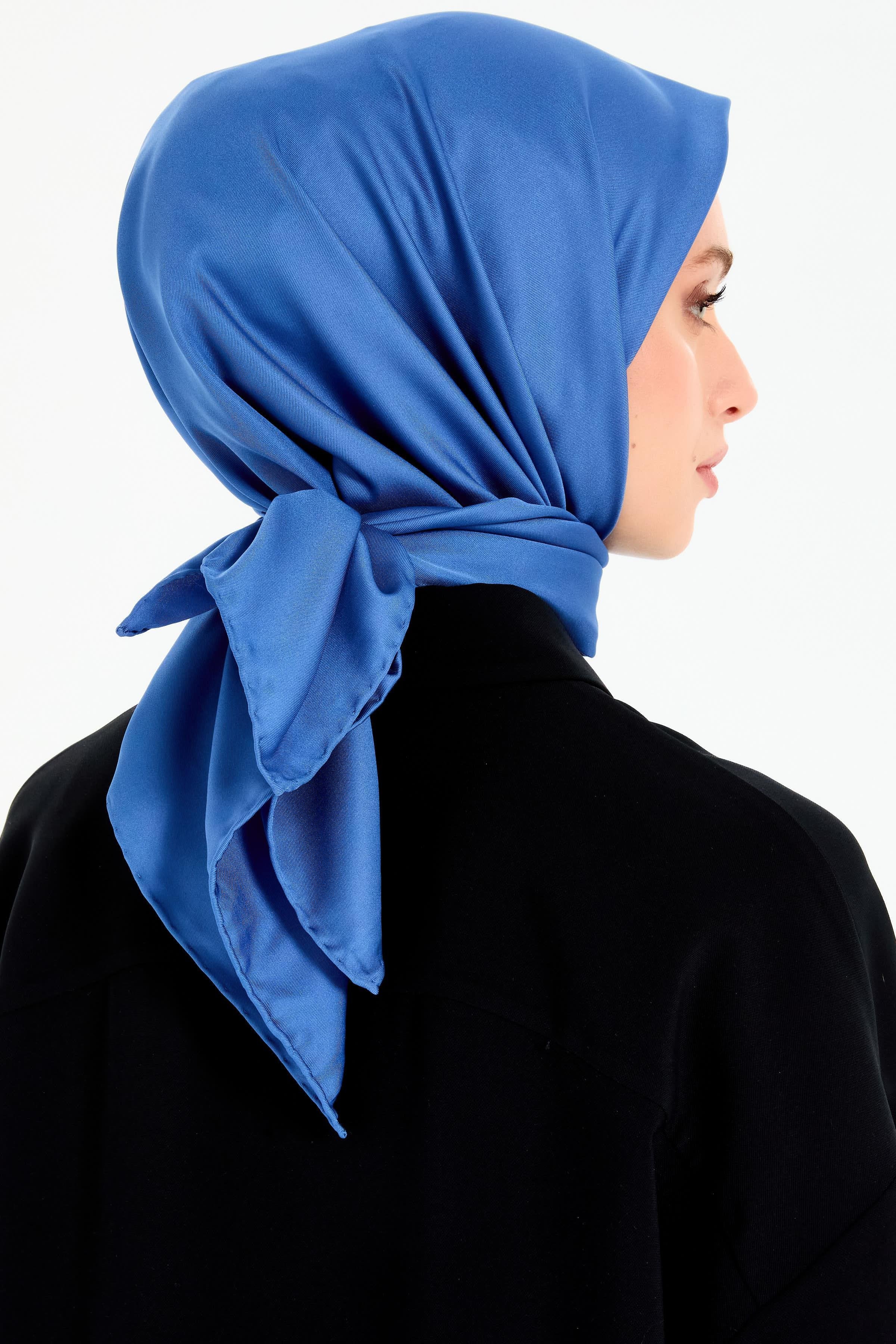 Düz Twill Eşarp - Mavi TUGBA