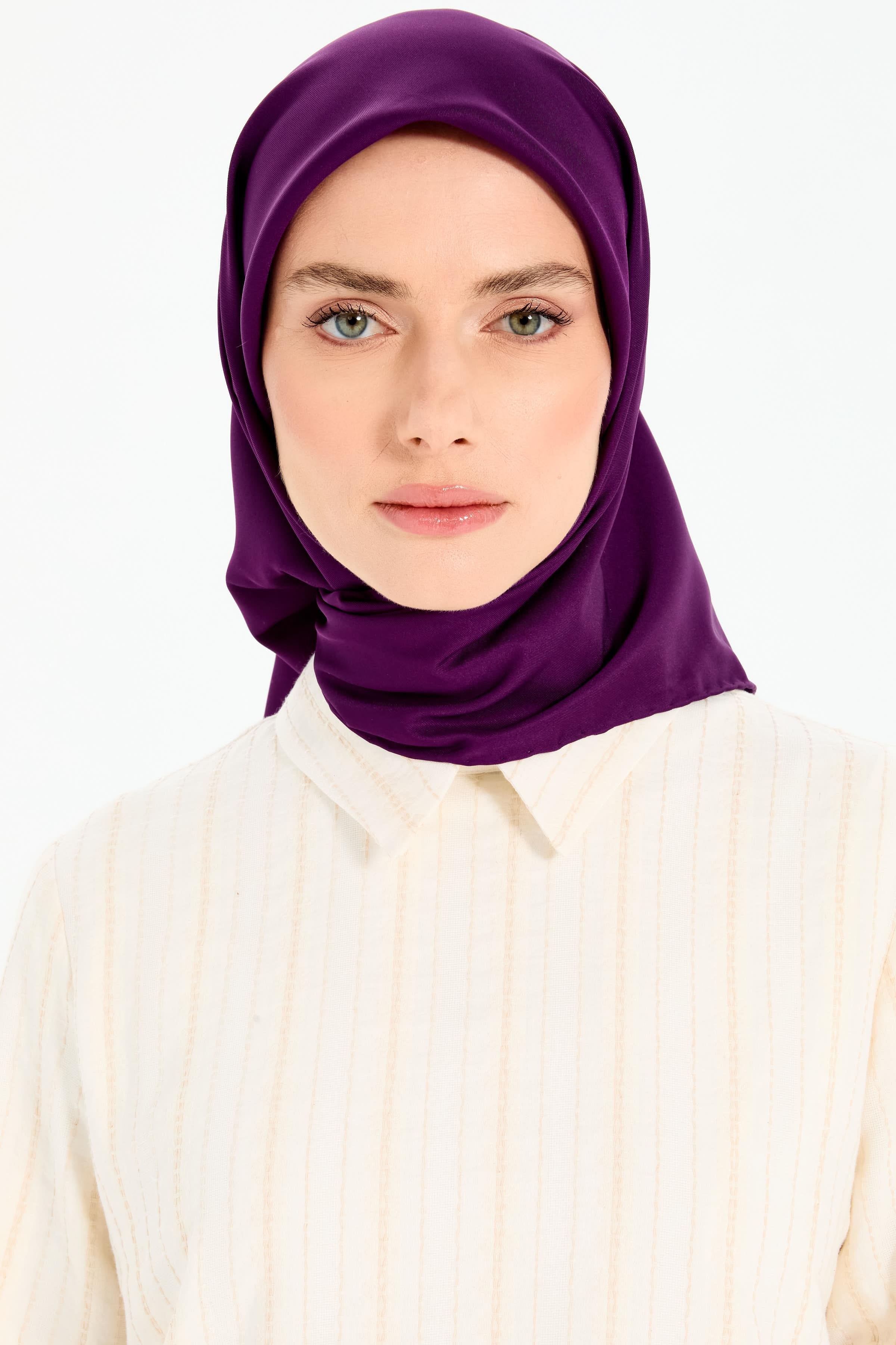 Düz Twill Eşarp - Mürdüm TUGBA