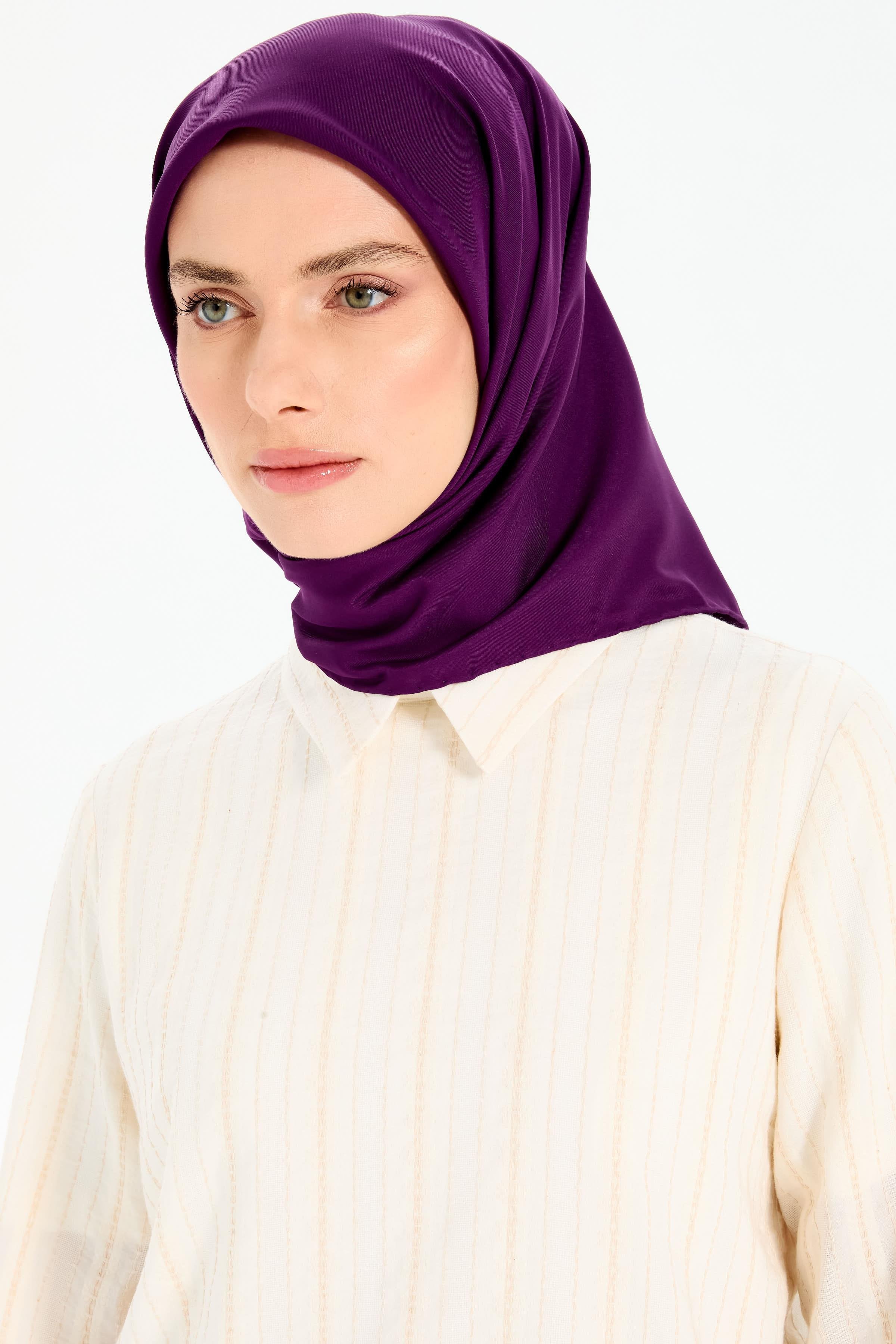 Düz Twill Eşarp - Mürdüm TUGBA