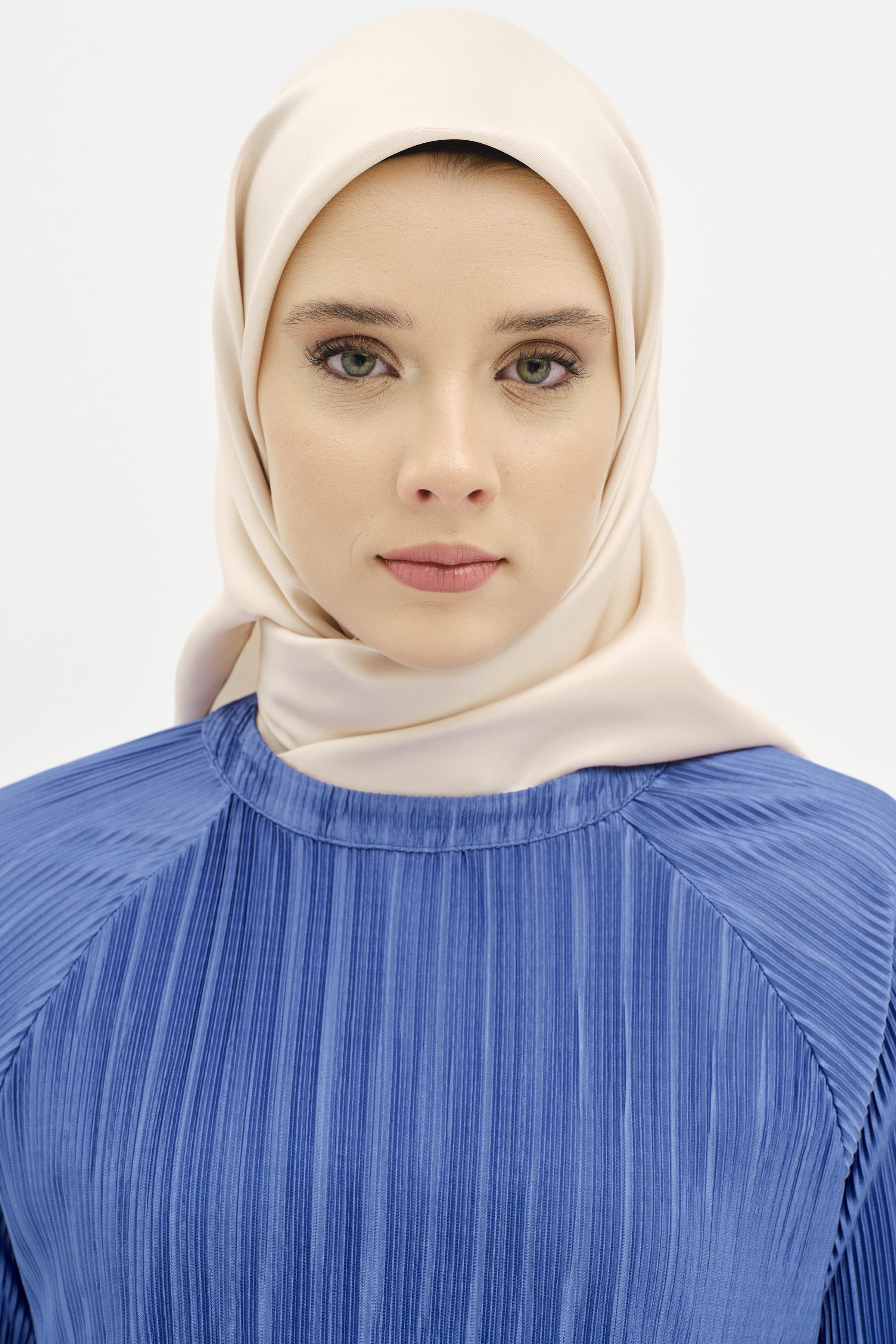 Düz Twill İpek Eşarp - Bej TUGBA