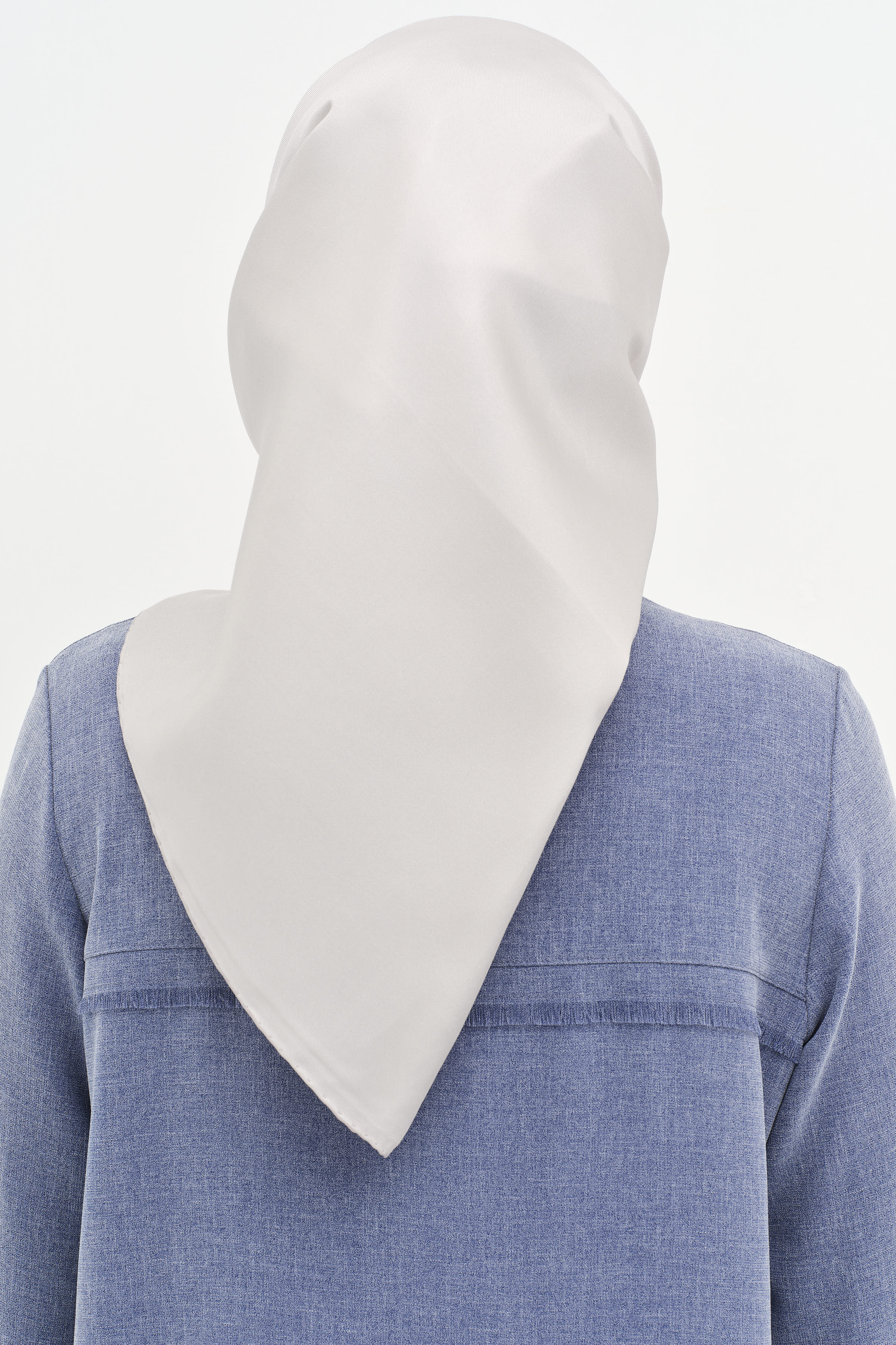 Düz Twill İpek Eşarp - Gri TUGBA