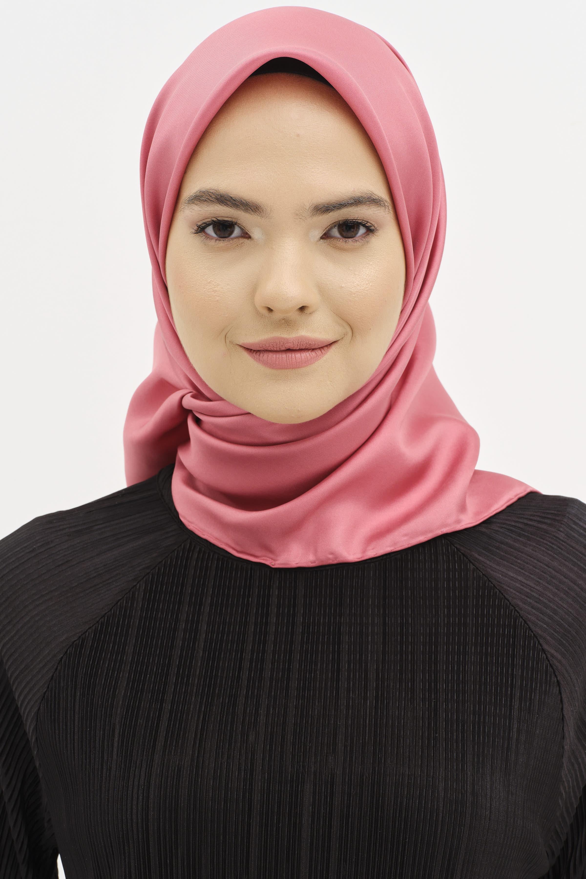 Düz Twill İpek Eşarp - Gül Kurusu TUGBA