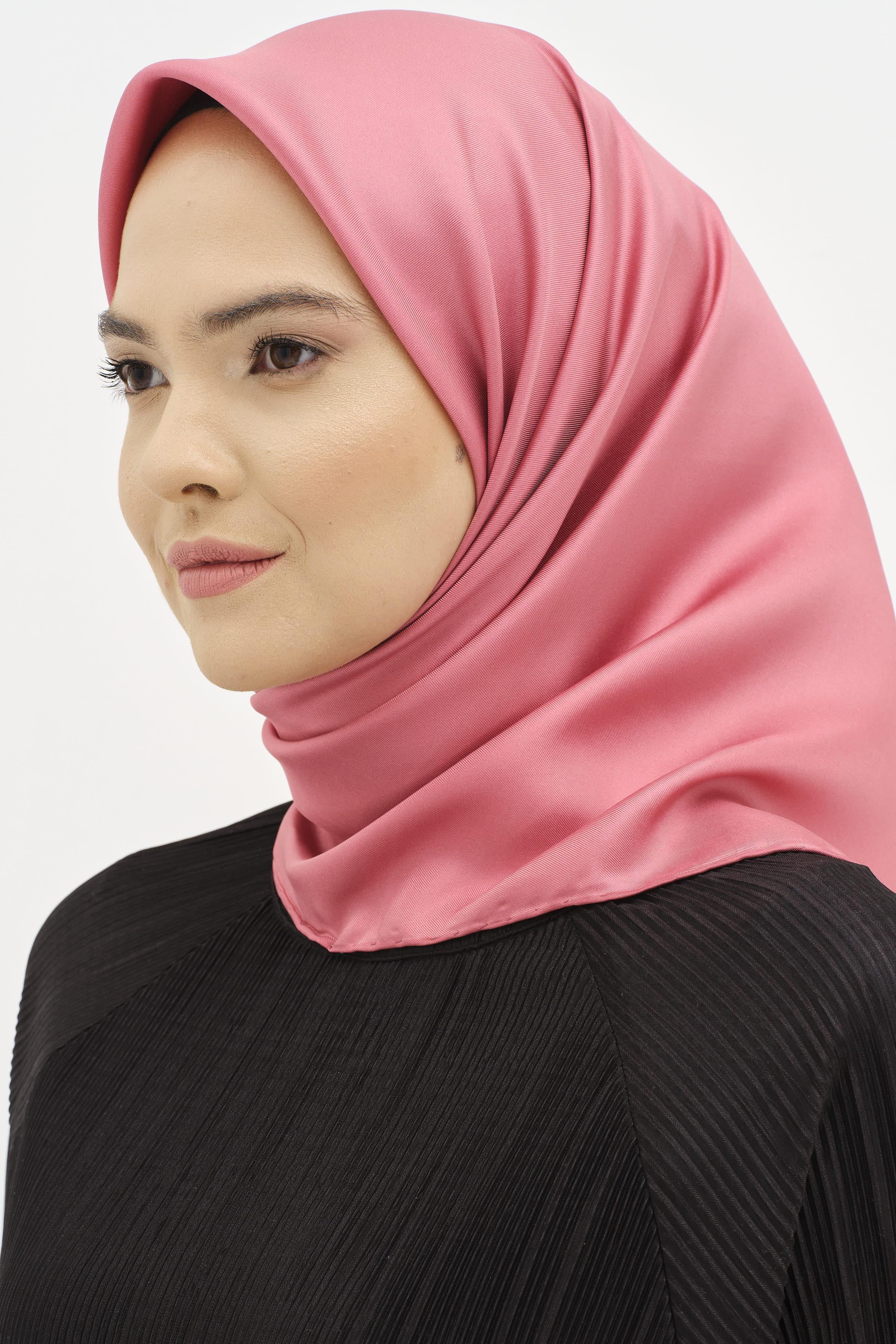 Düz Twill İpek Eşarp - Gül Kurusu TUGBA