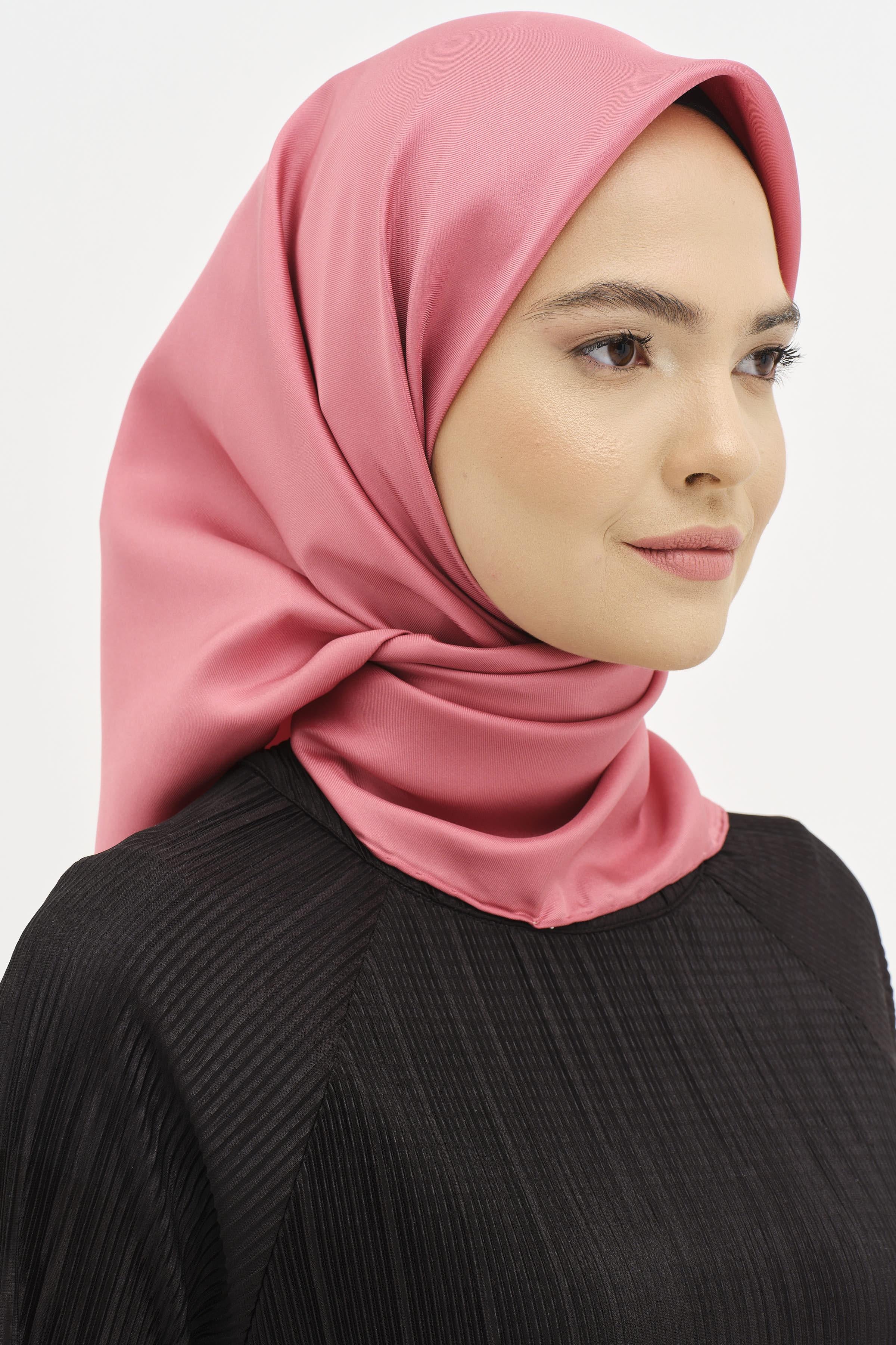 Düz Twill İpek Eşarp - Gül Kurusu TUGBA