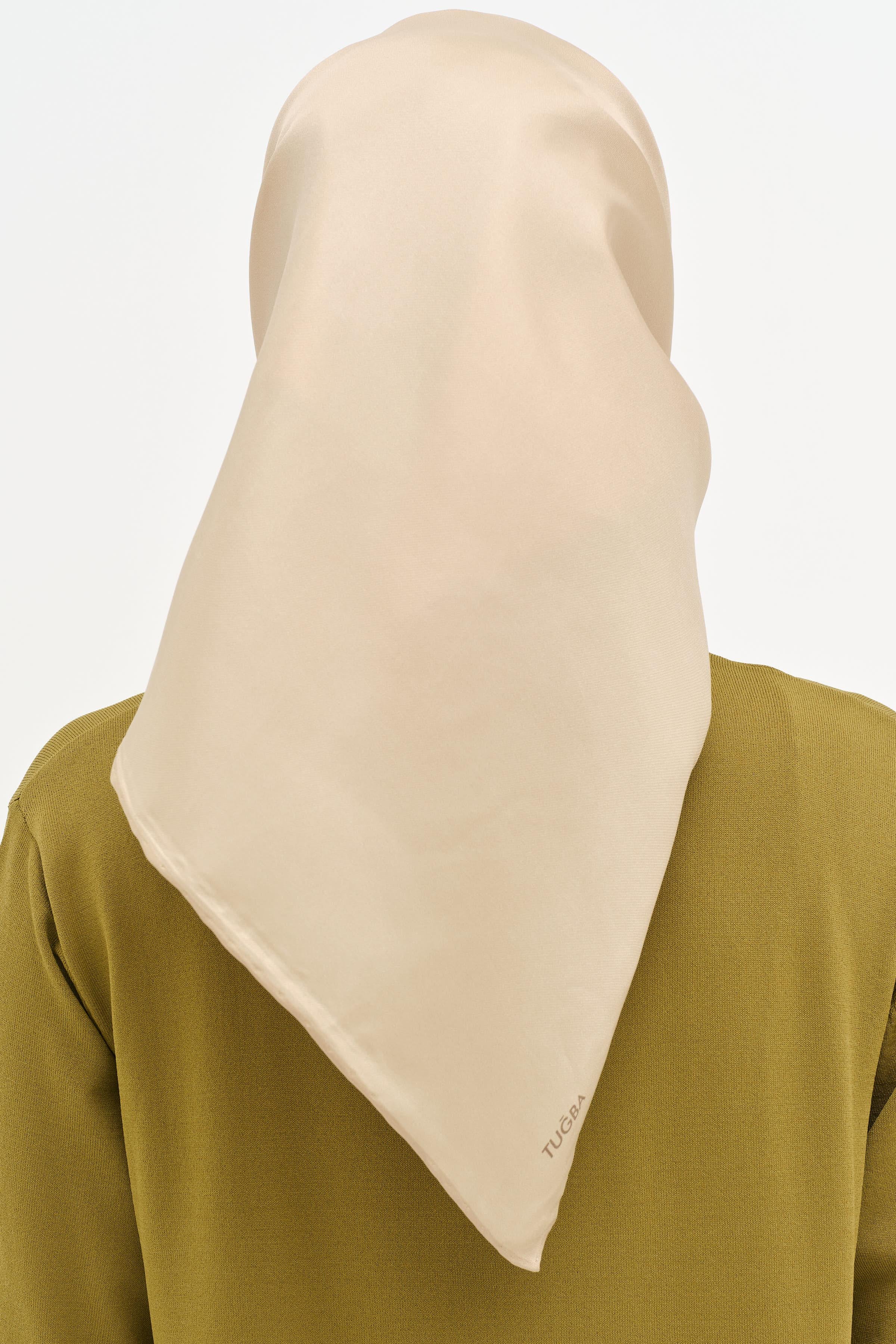 Düz Twill İpek Eşarp - Vizon TUGBA