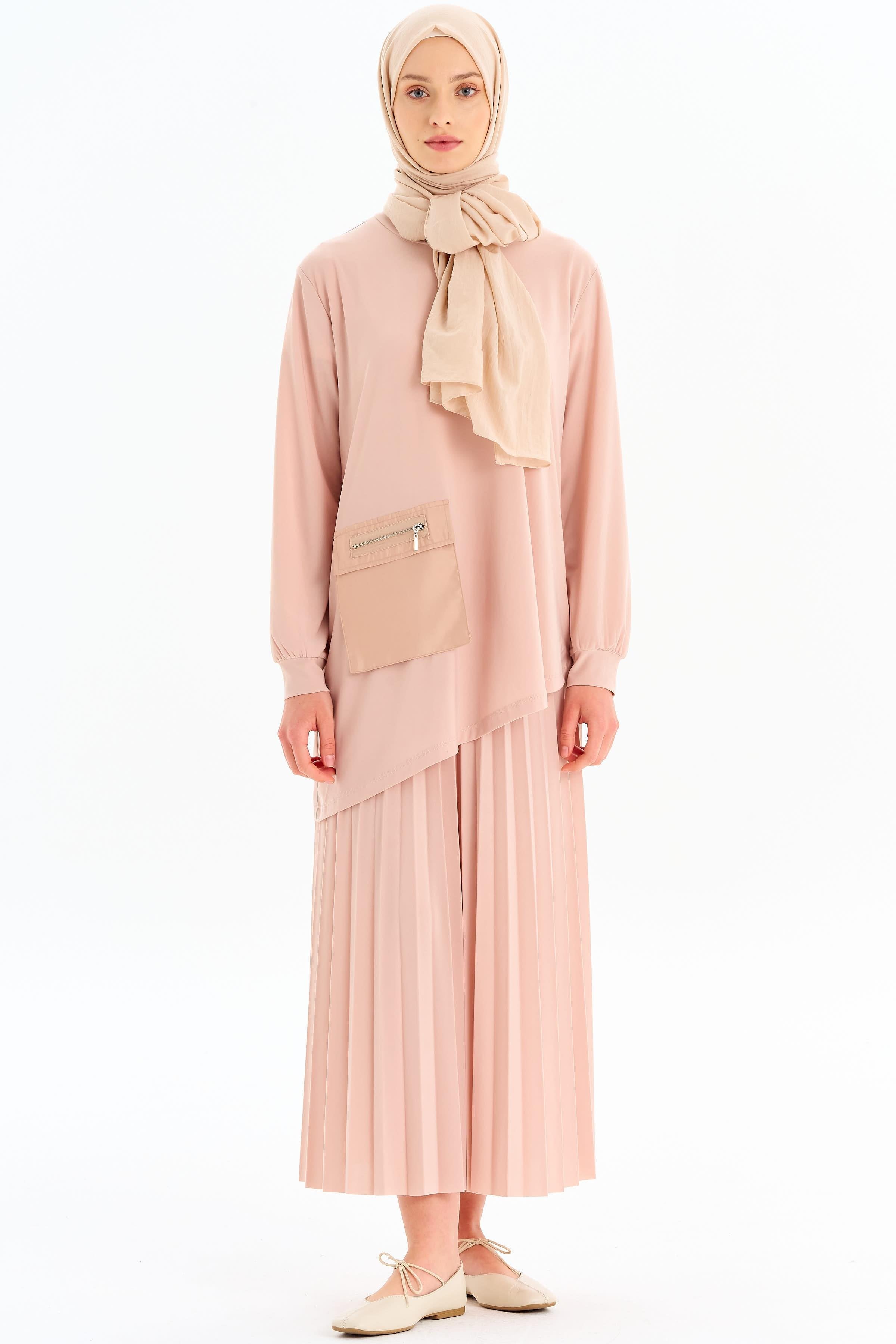 Etek Bluz Takım - Bej TUGBA