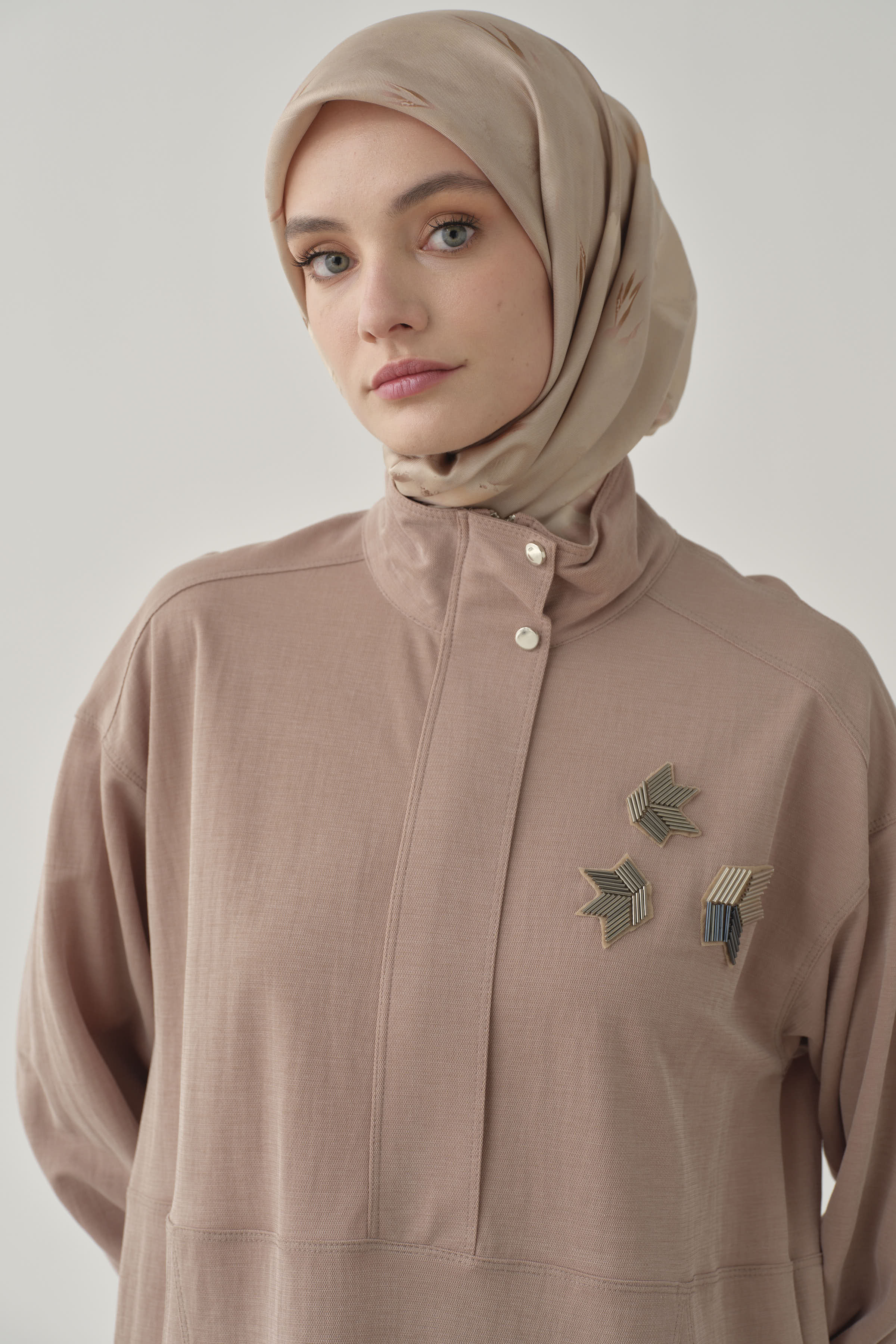 Etek Ucu Lastikli Sweat - Camel TUGBA