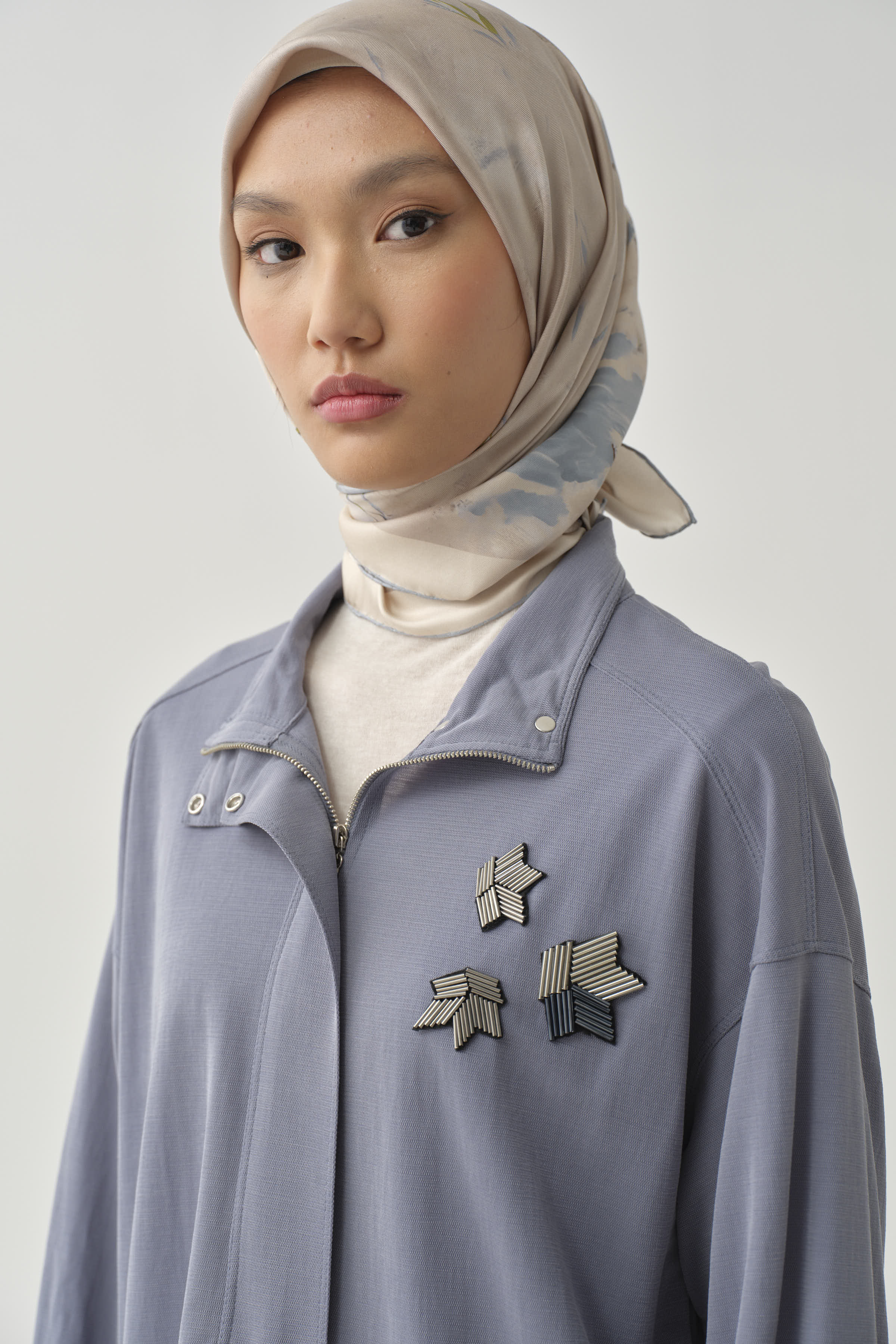 Etek Ucu Lastikli Sweat - Mavi TUGBA