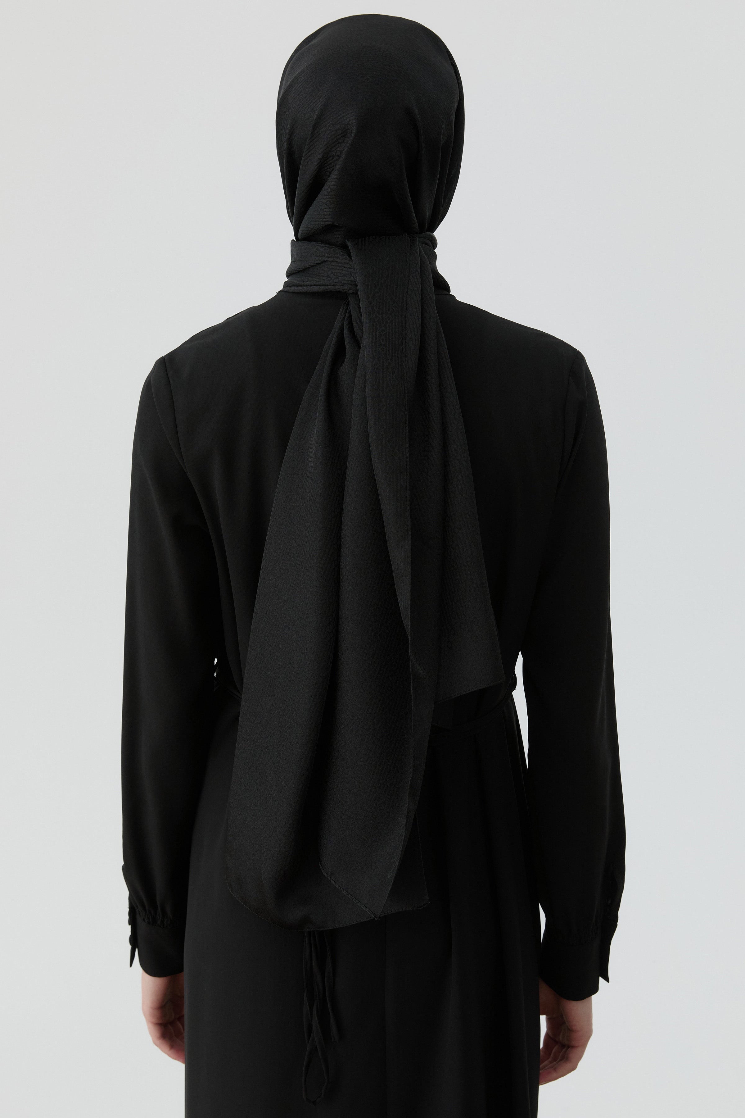 Etnik Desen Janjan Jakar Şal - Siyah TUGBA