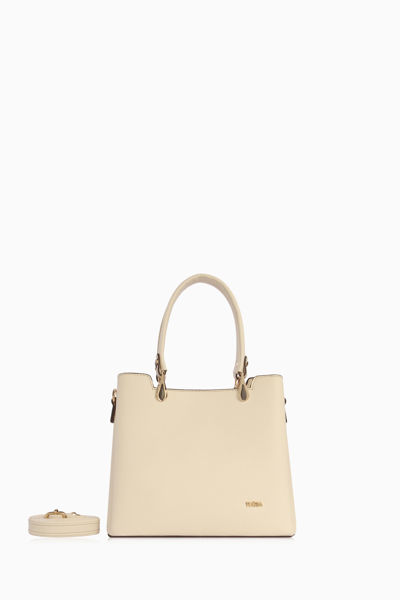Fermuarlı Kol Çantası - Krem TUGBA