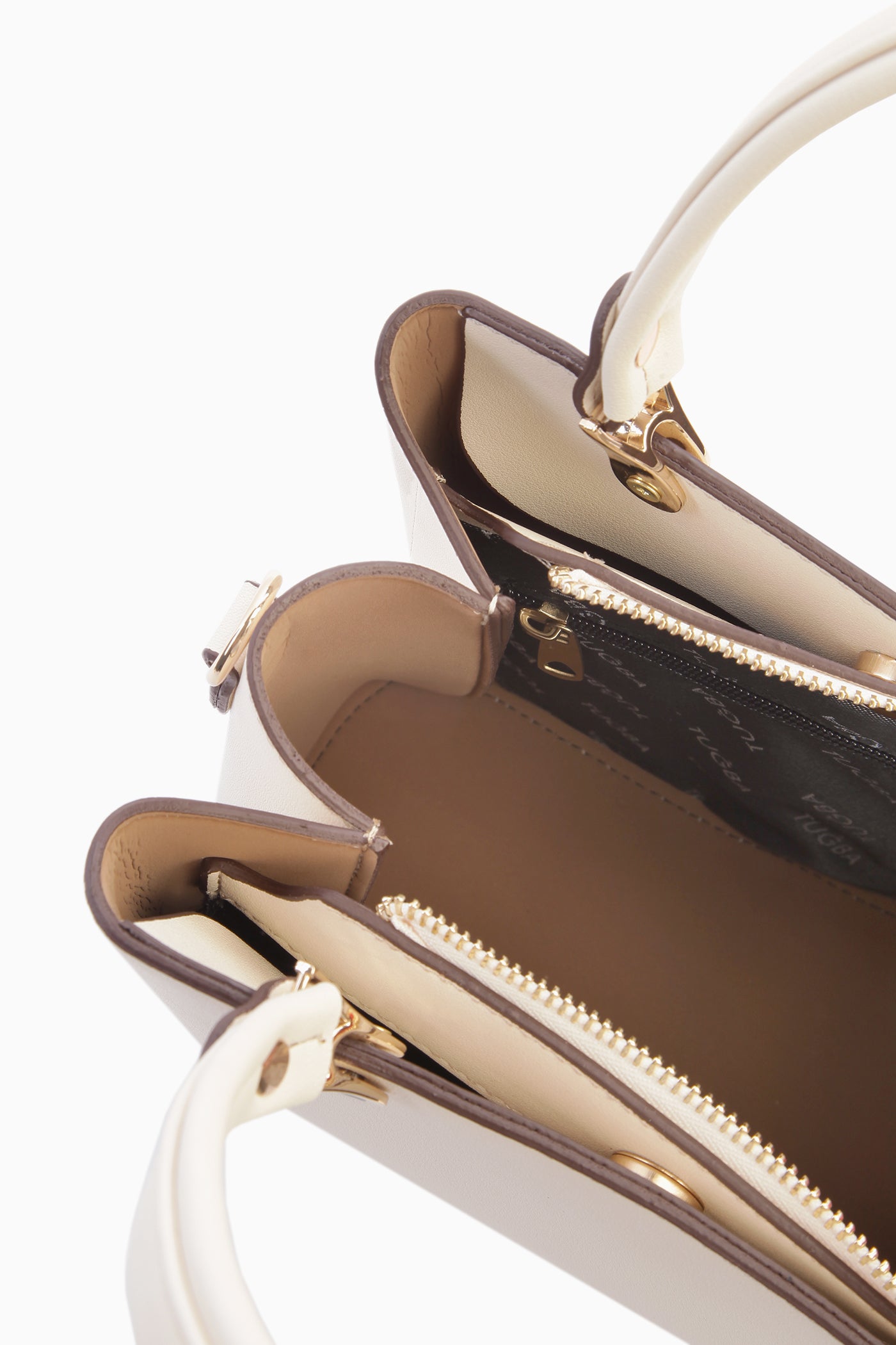 Fermuarlı Kol Çantası - Krem TUGBA