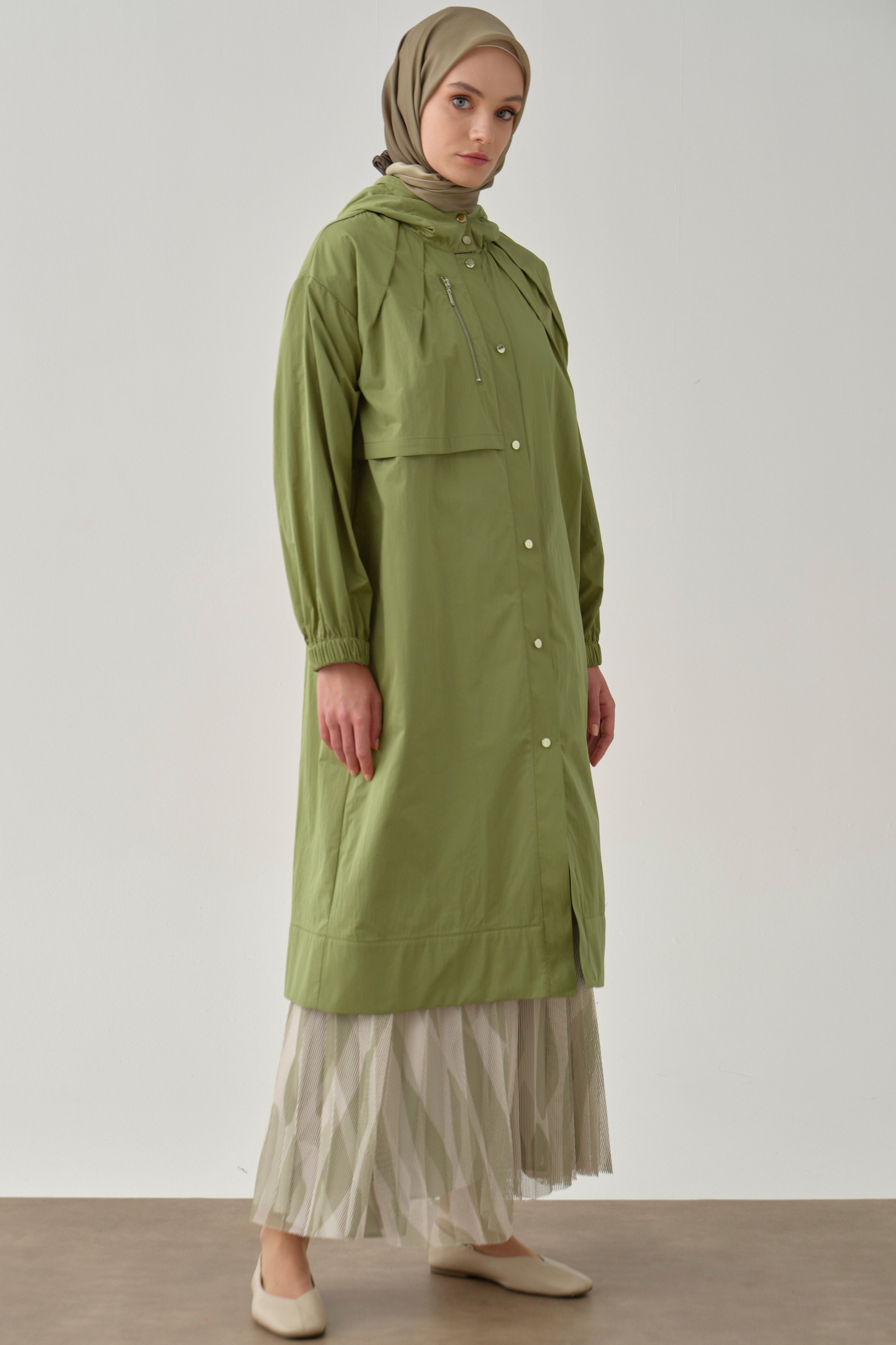 File Kombinli Yağmurluk - Olive TUGBA