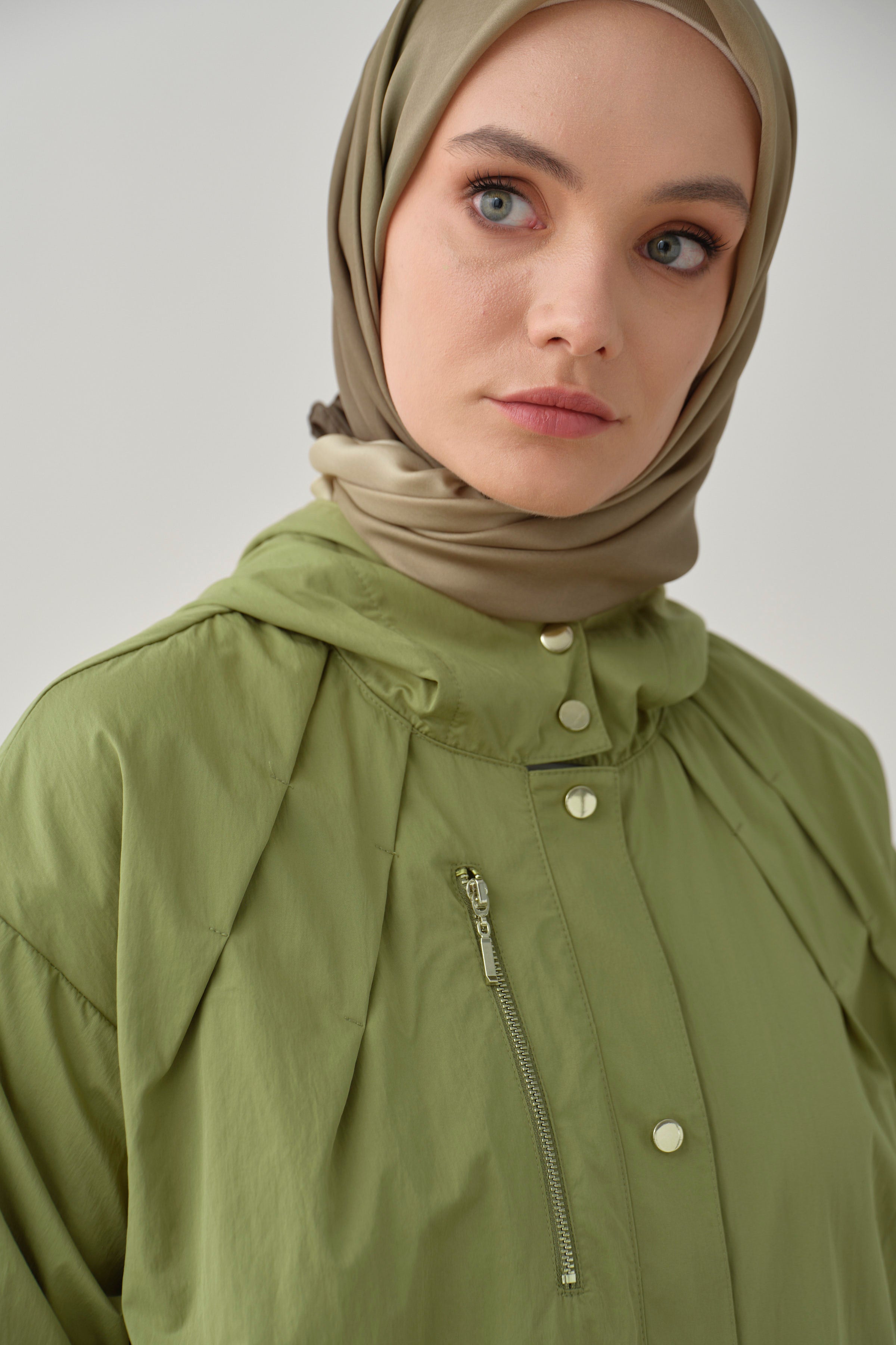 File Kombinli Yağmurluk - Olive TUGBA