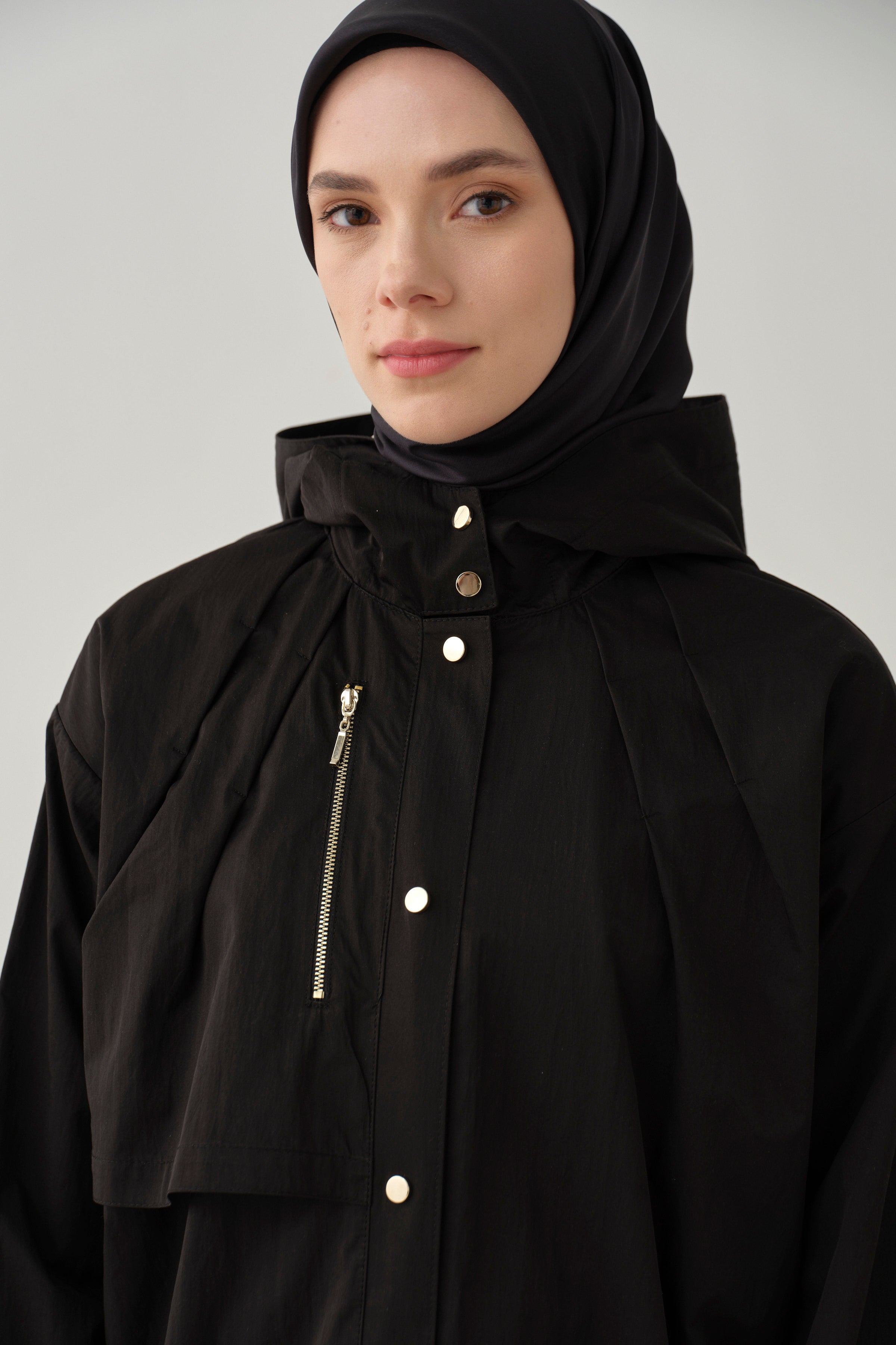 File Kombinli Yağmurluk - Siyah TUGBA