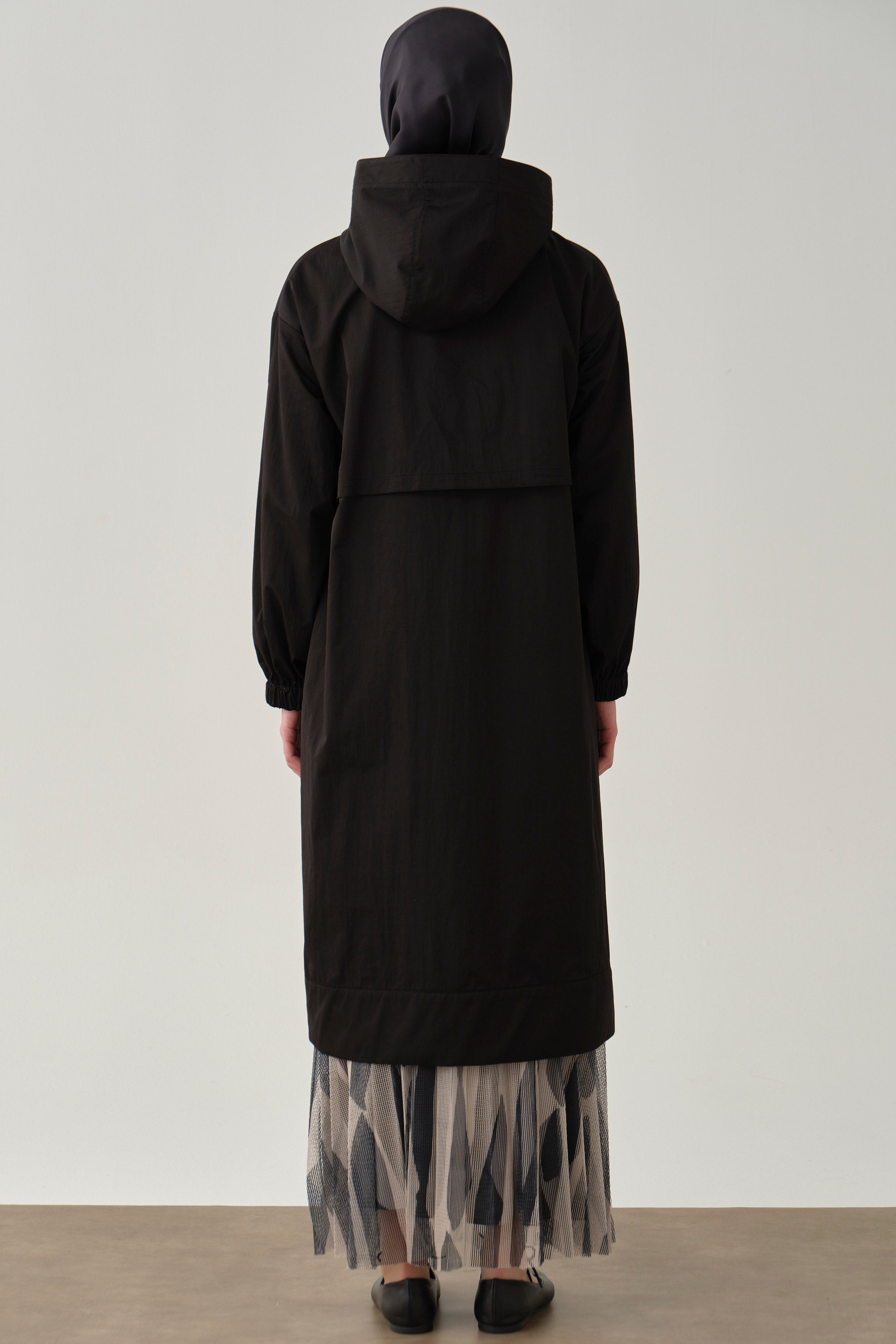 File Kombinli Yağmurluk - Siyah TUGBA