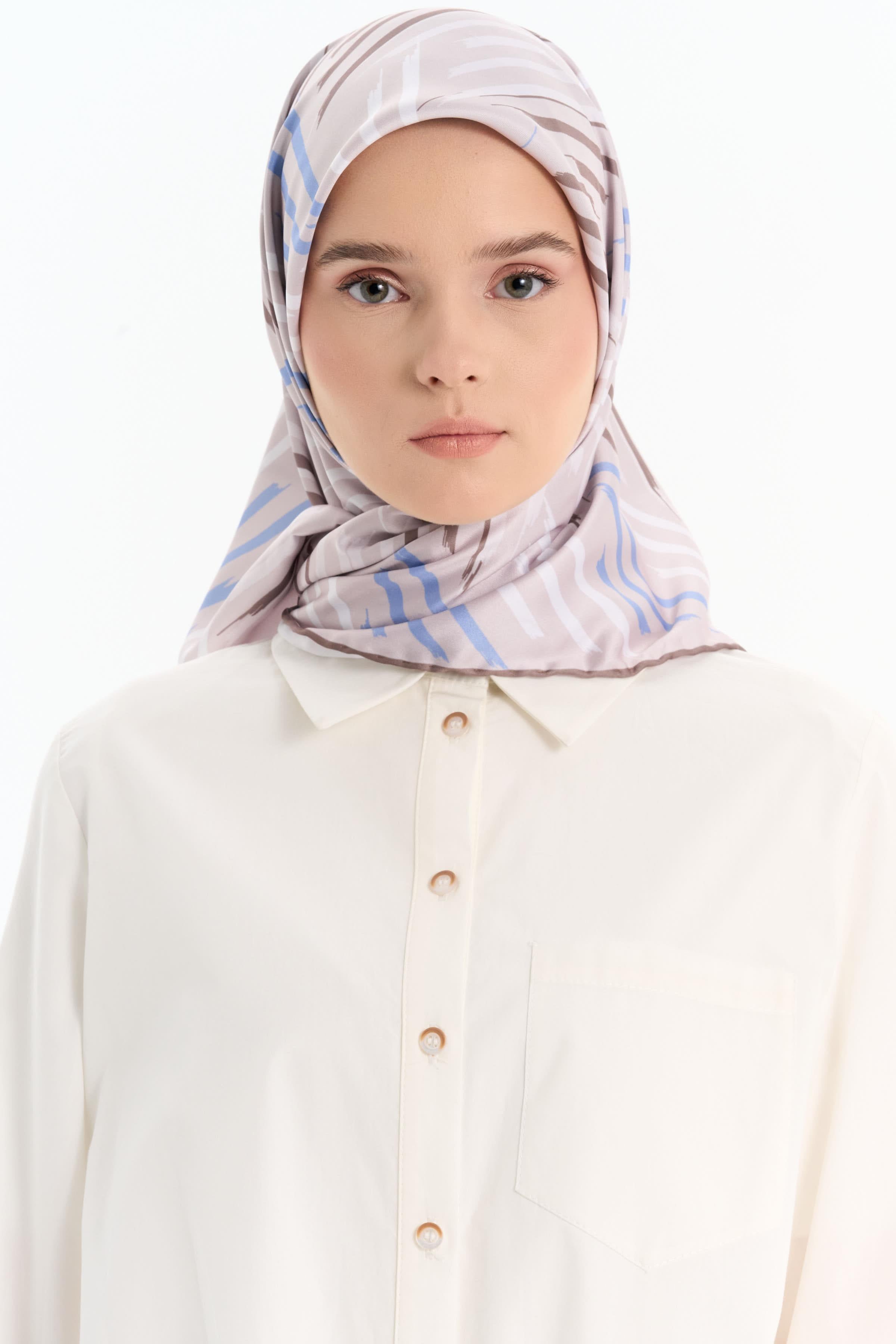 Fırça Desenli Stil Eşarp - Vizon TUGBA