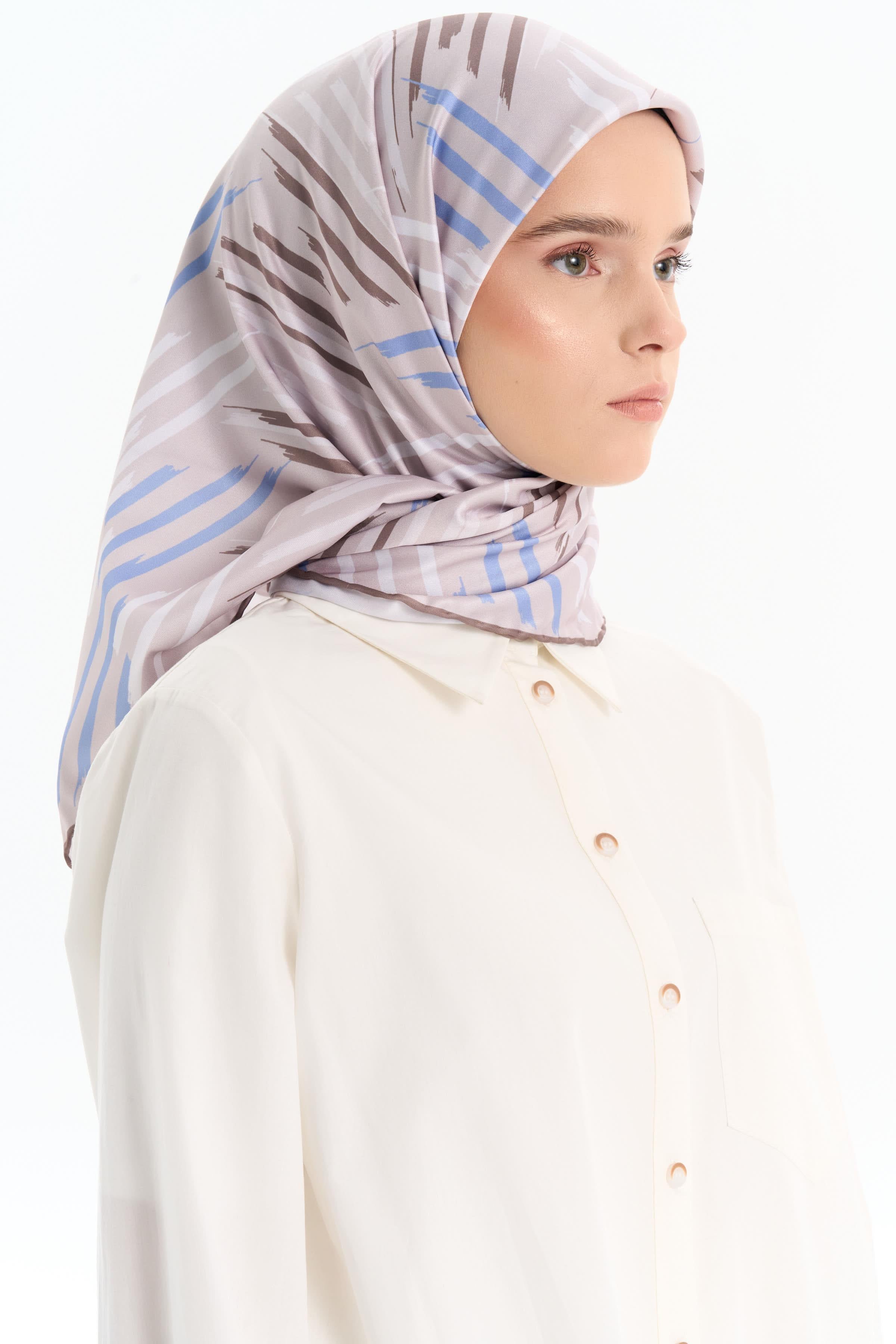 Fırça Desenli Stil Eşarp - Vizon TUGBA