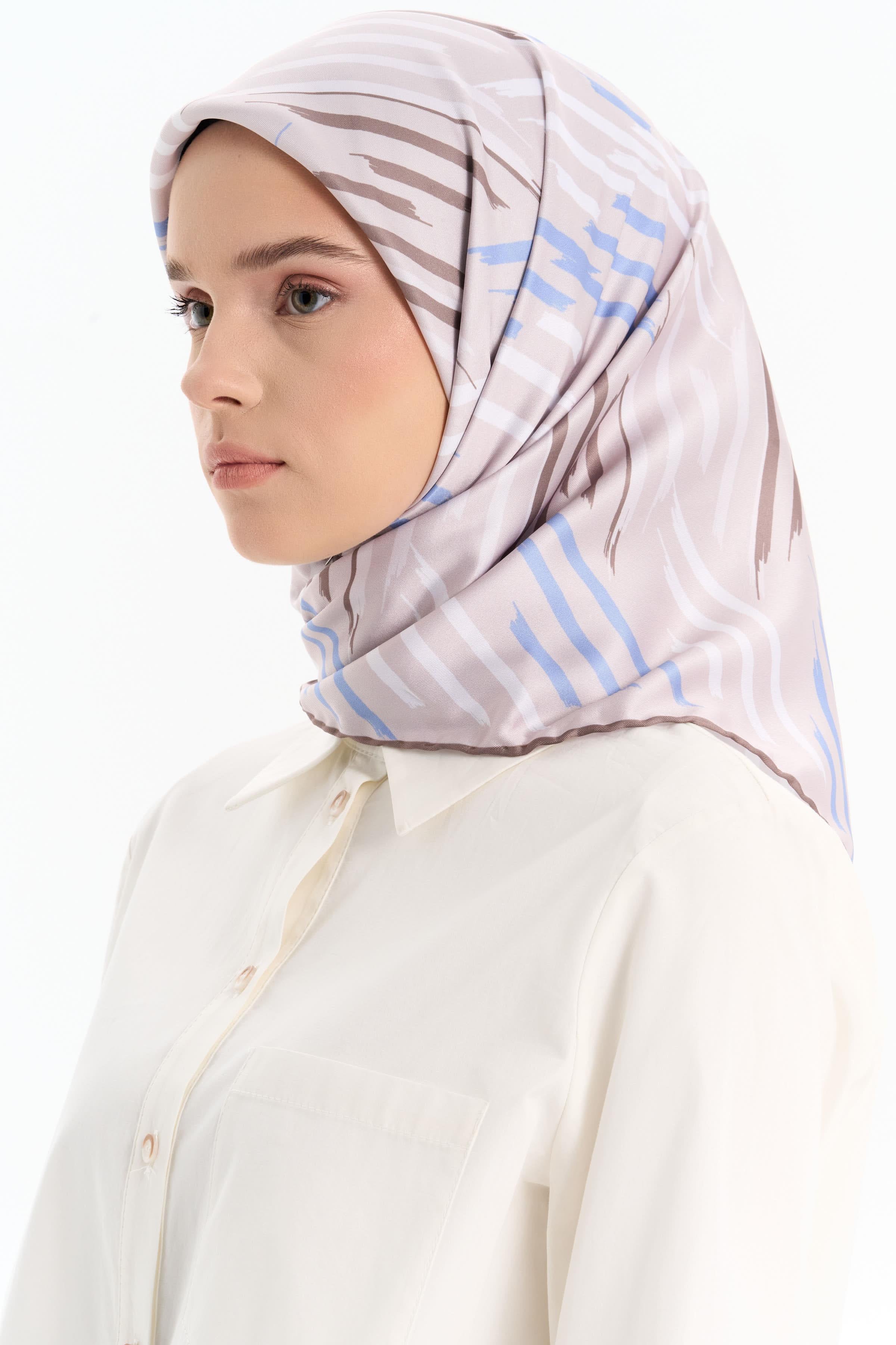 Fırça Desenli Stil Eşarp - Vizon TUGBA