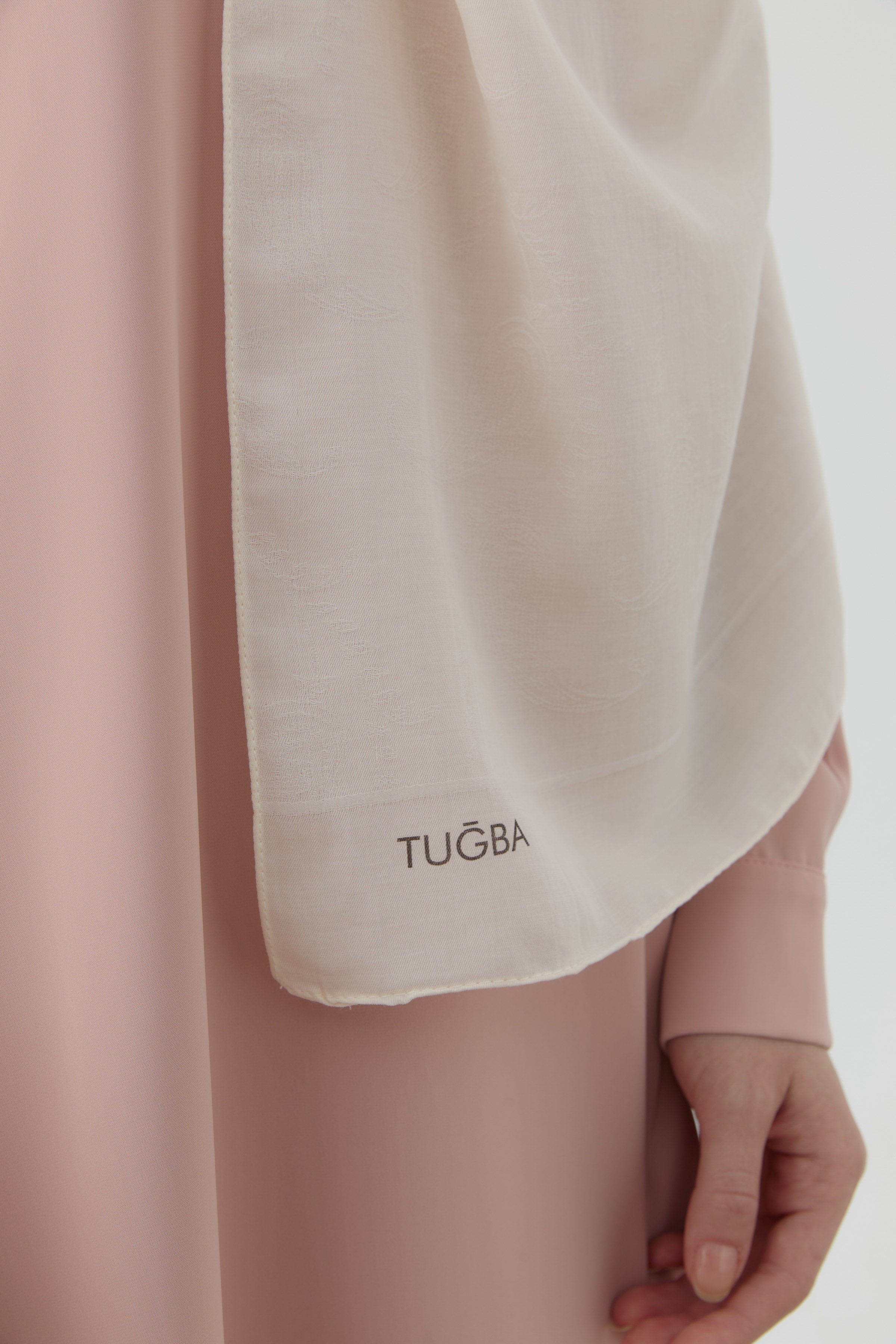 Floral Desen Pamuk Şal - Ekru TUGBA