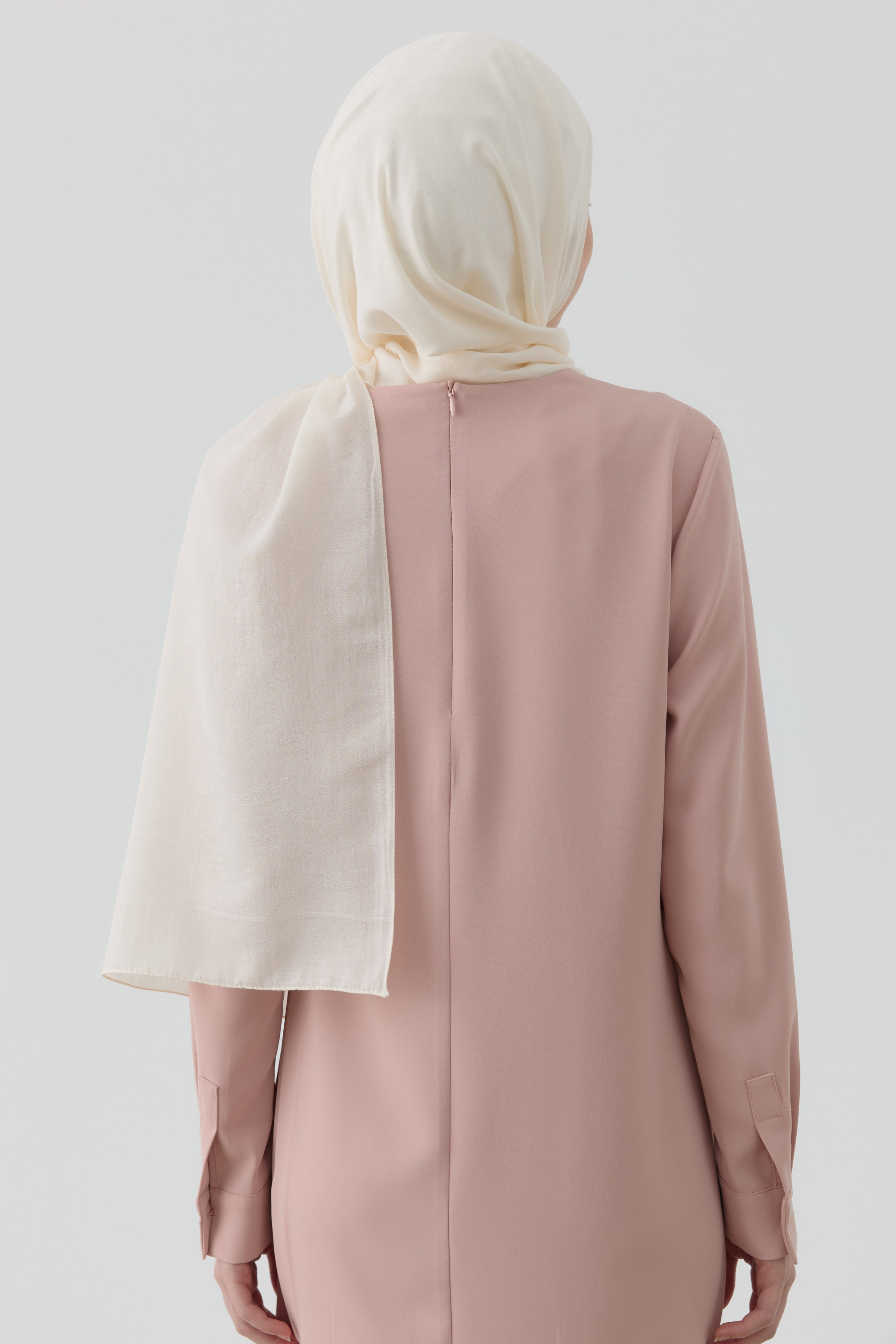 Floral Desen Pamuk Şal - Ekru TUGBA