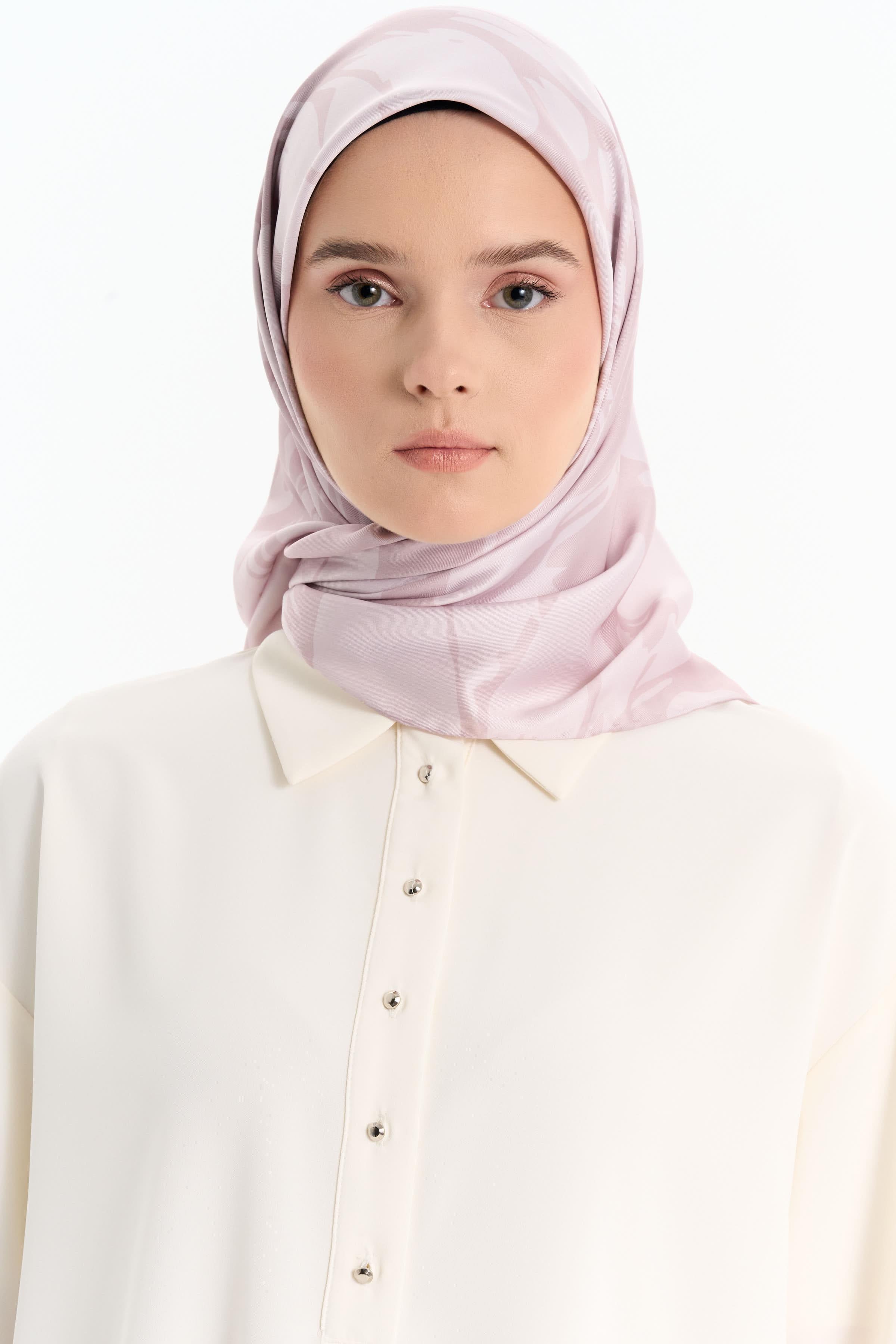 Floral Desen Stil Eşarp - Vizon TUGBA