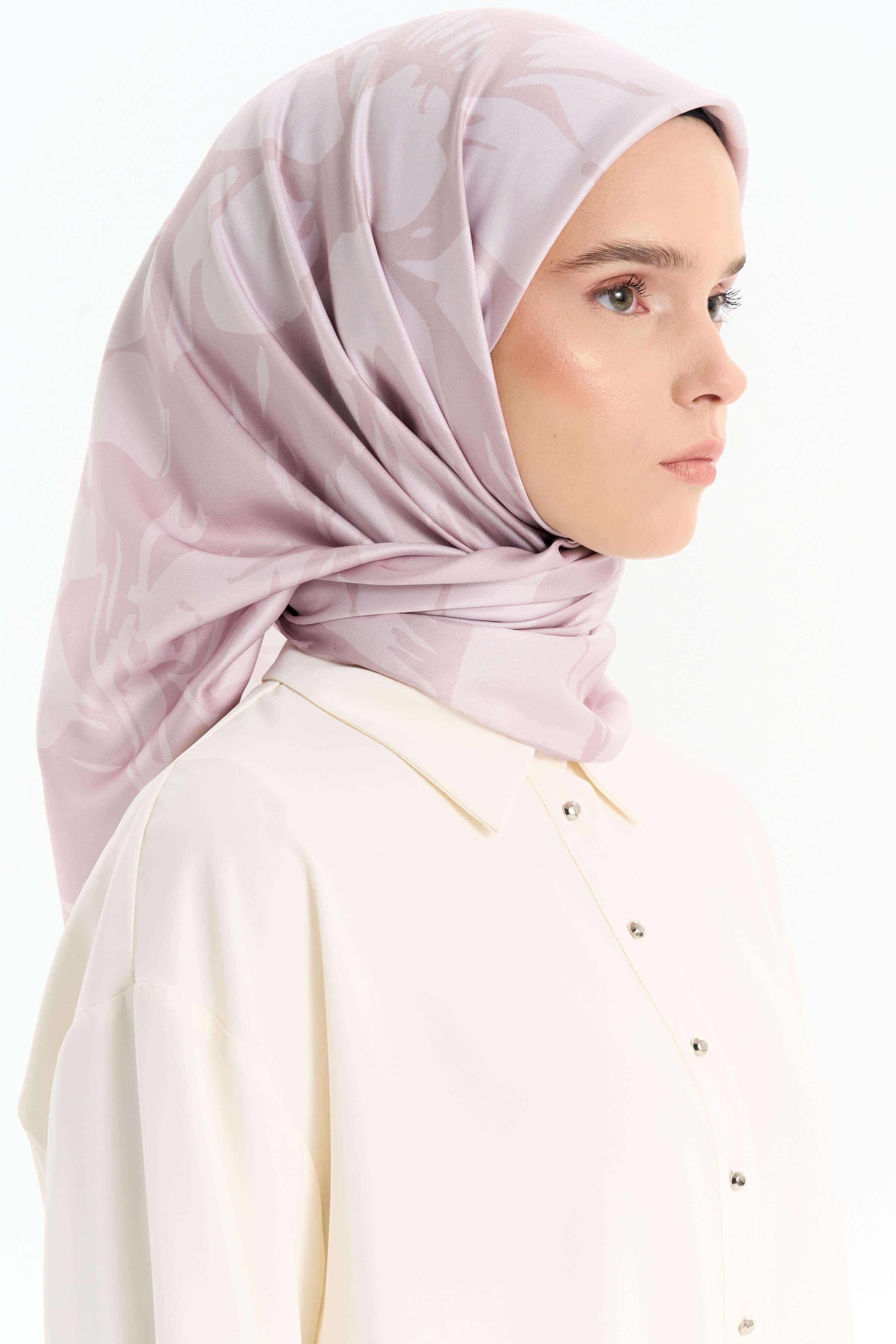 Floral Desen Stil Eşarp - Vizon TUGBA