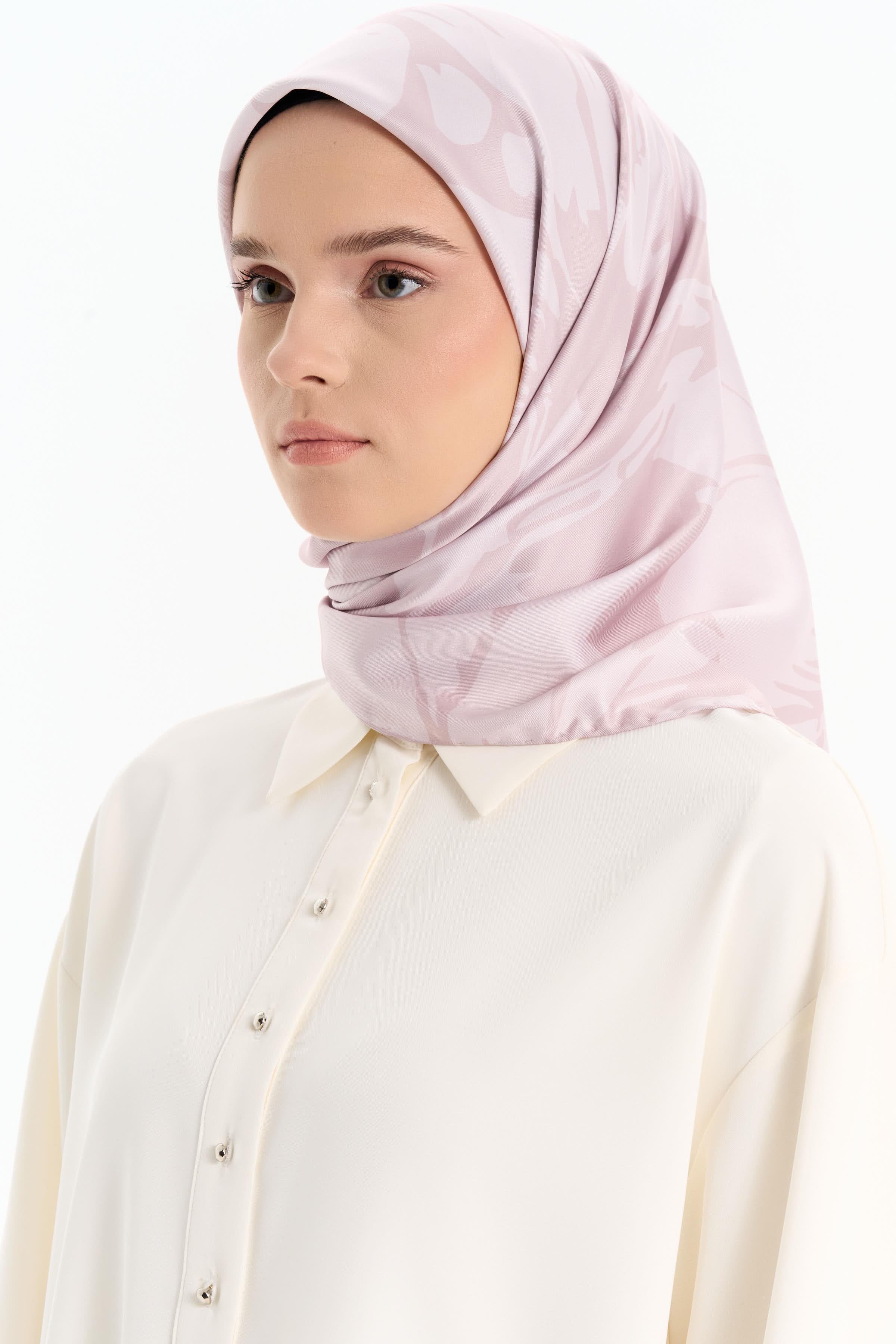 Floral Desen Stil Eşarp - Vizon TUGBA